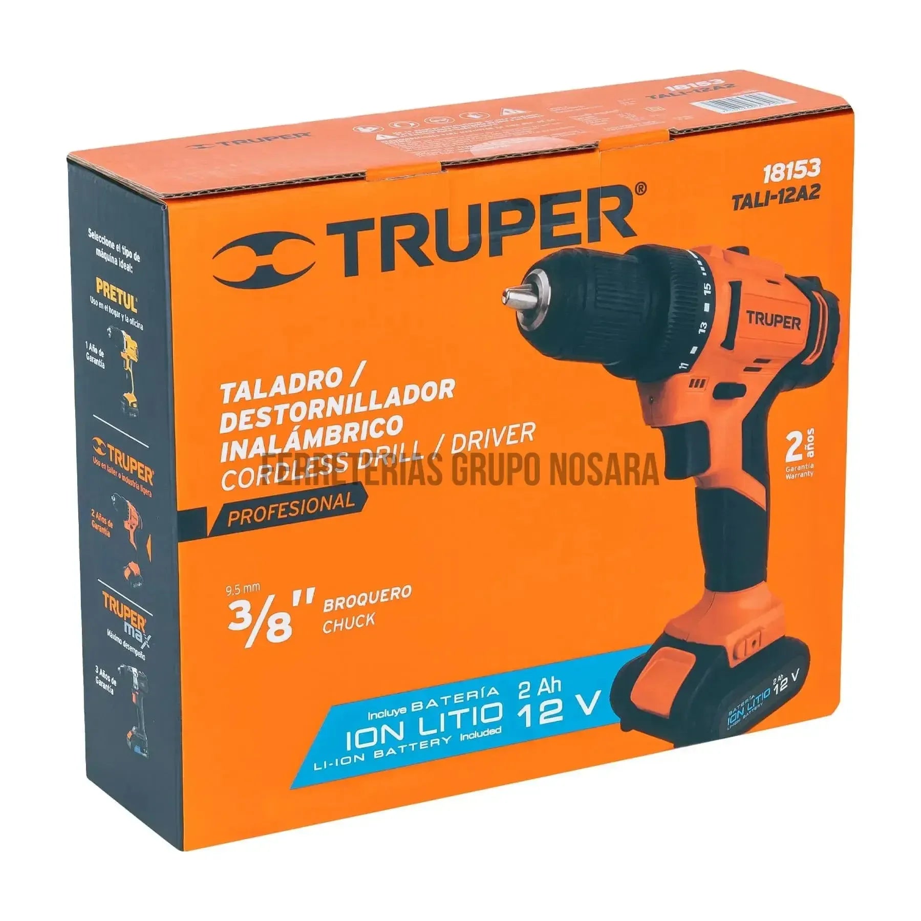 Taladro inalámbrico 3/8", 12 V, Truper / 18153-