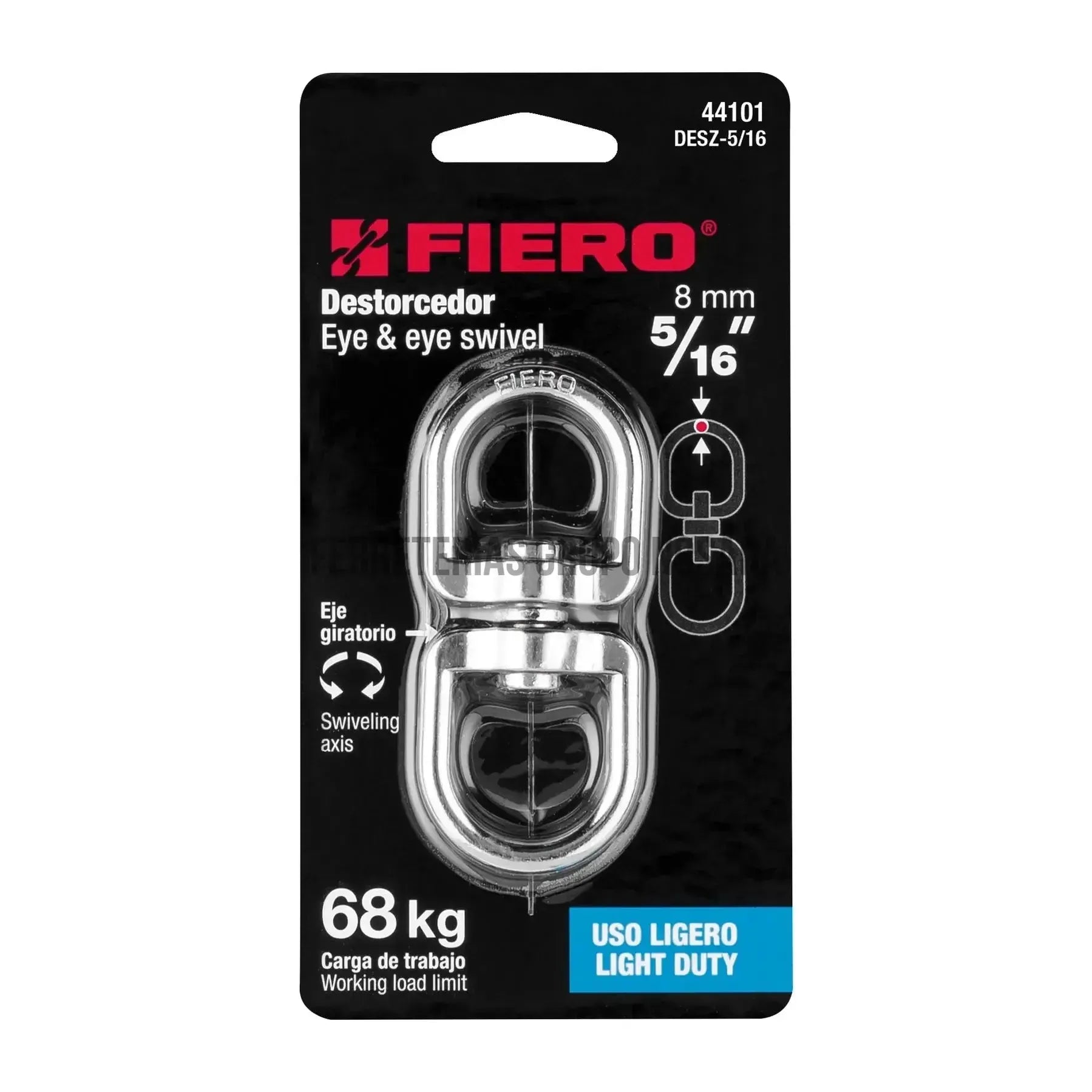 Destorcedor de zinc de 5/16" para cable, Fiero / 44101-