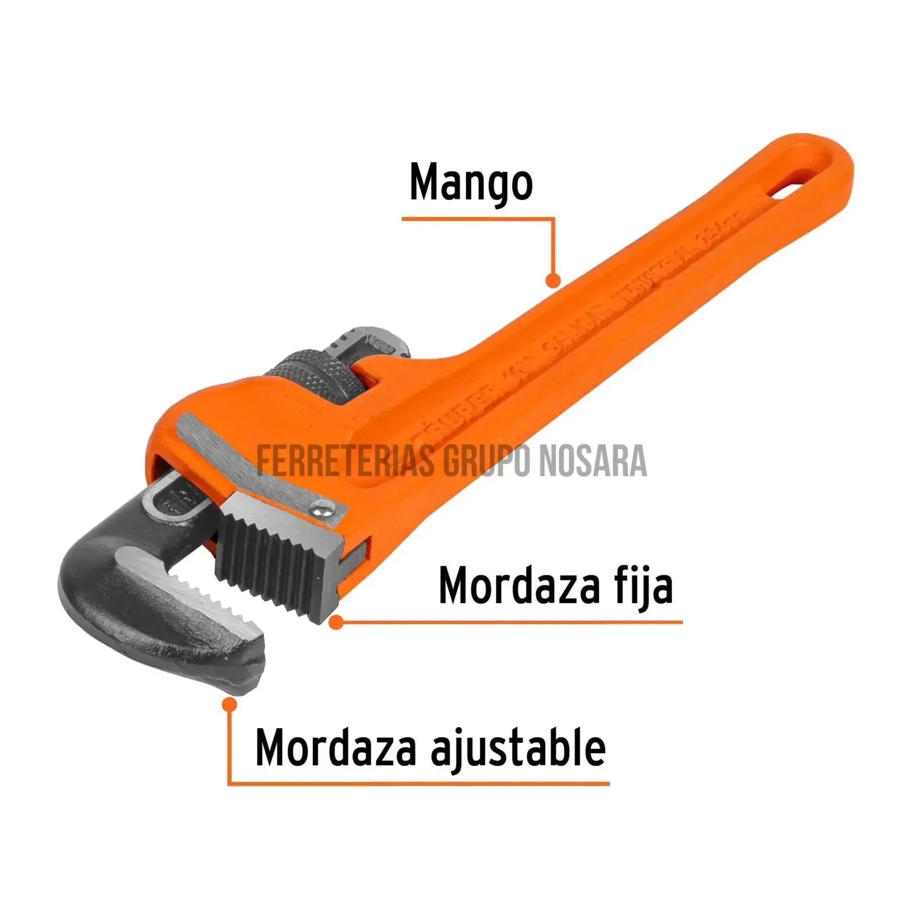 Llave stilson 10" cuerpo robusto de hierro dúctil, Truper / 15836-