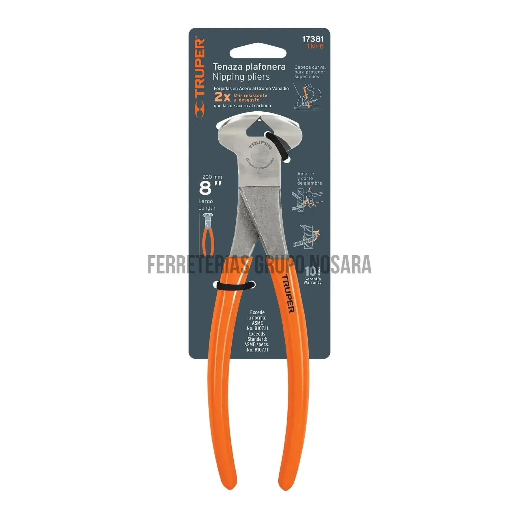 Tenaza plafonera industrial 8", Truper / 17381-