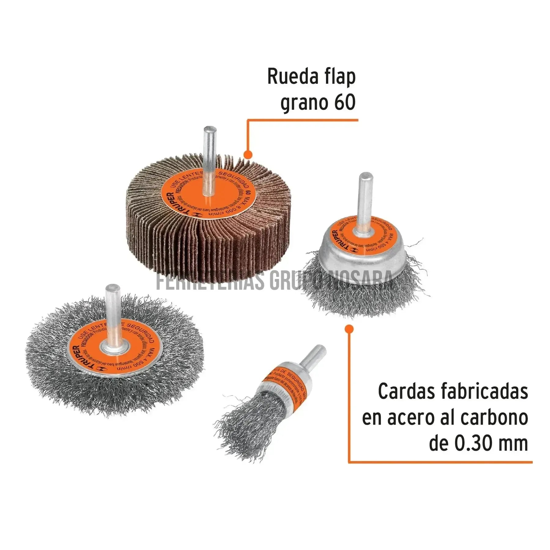 TRUPER CEPILLO JGO 1/4' 4PC JCA-4P 11577-