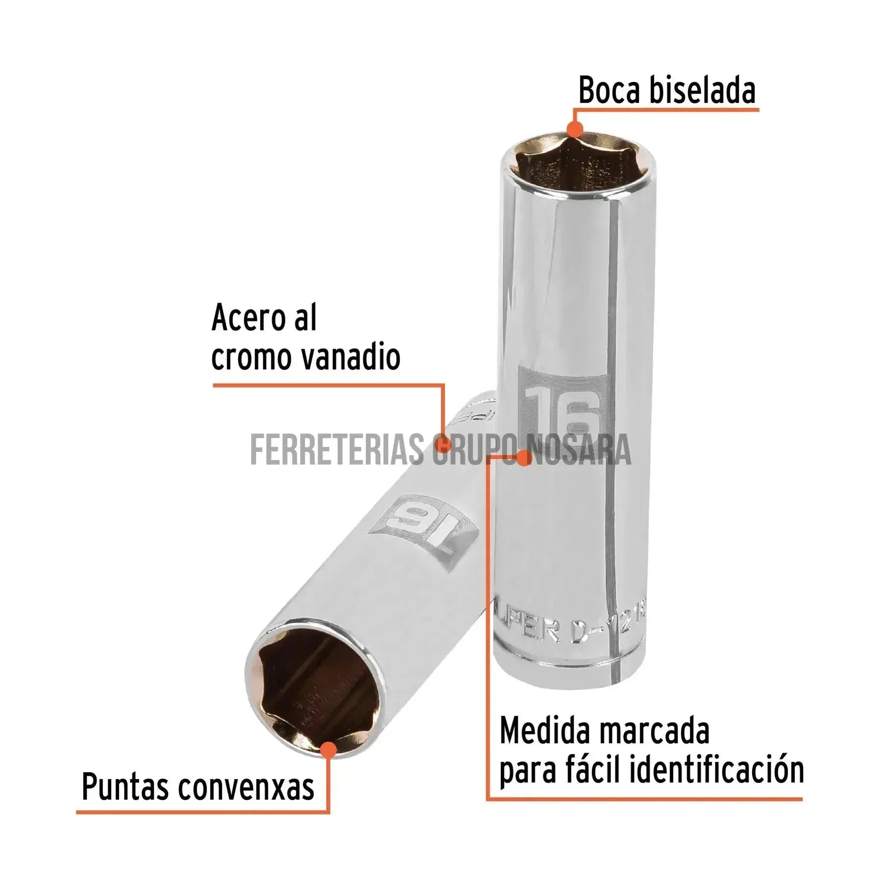 TRUPER CUBO LARGO 16MM ESP 1/2 13356-