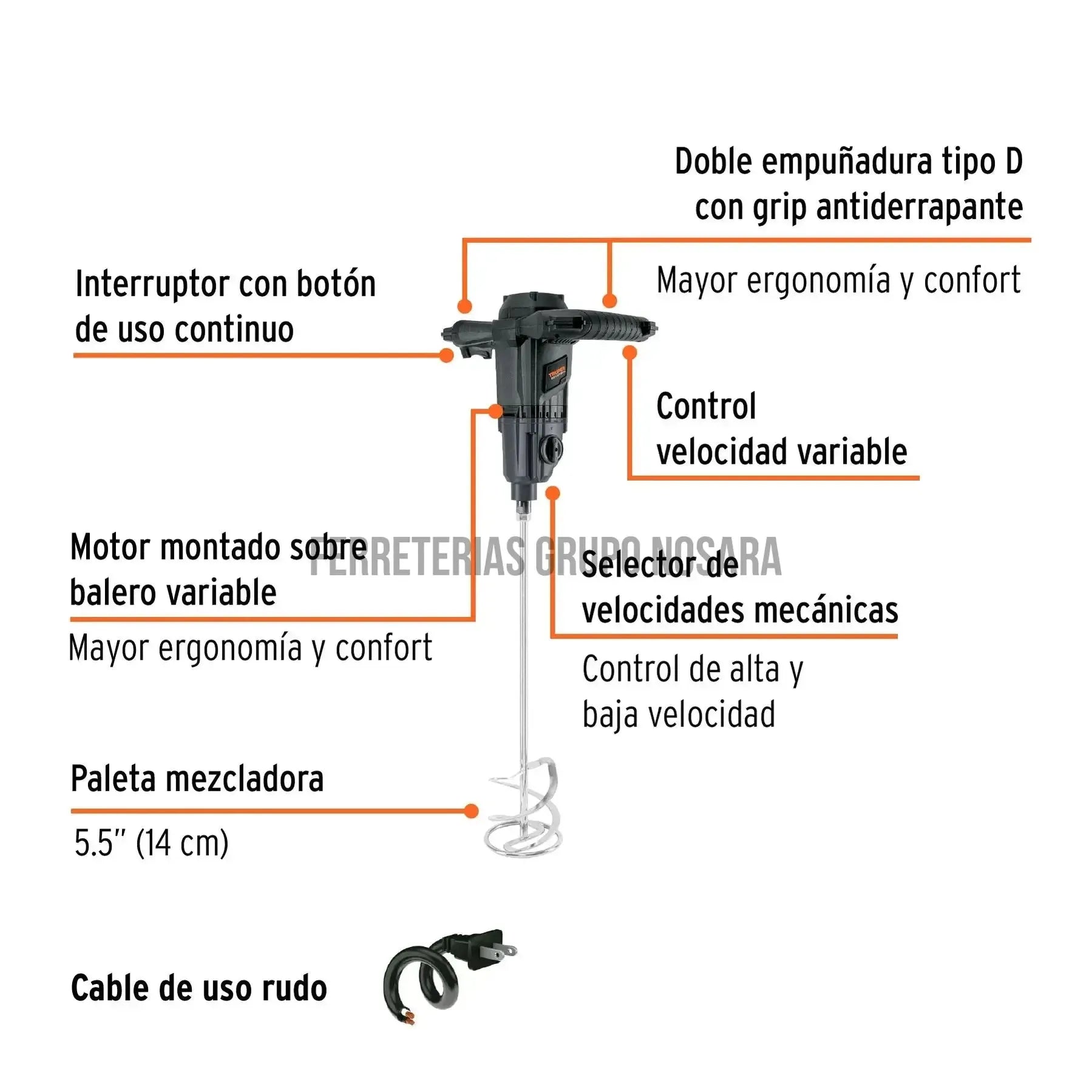 TRUPER MEZCLAD ELECT IND 1500W MEZ-150N-