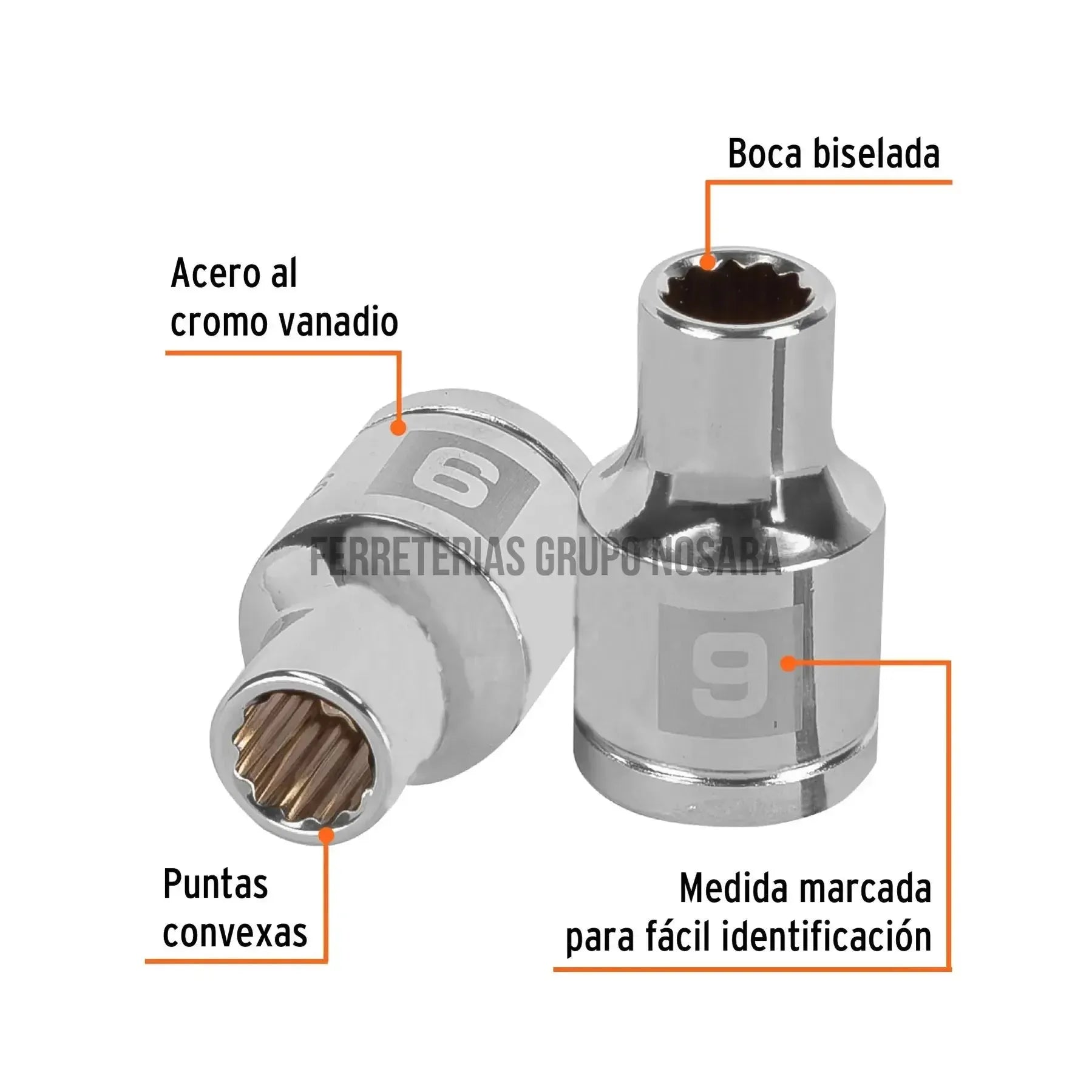 TRUPER CUBO ESTRIADO 9MM ESP 1/2 13523-
