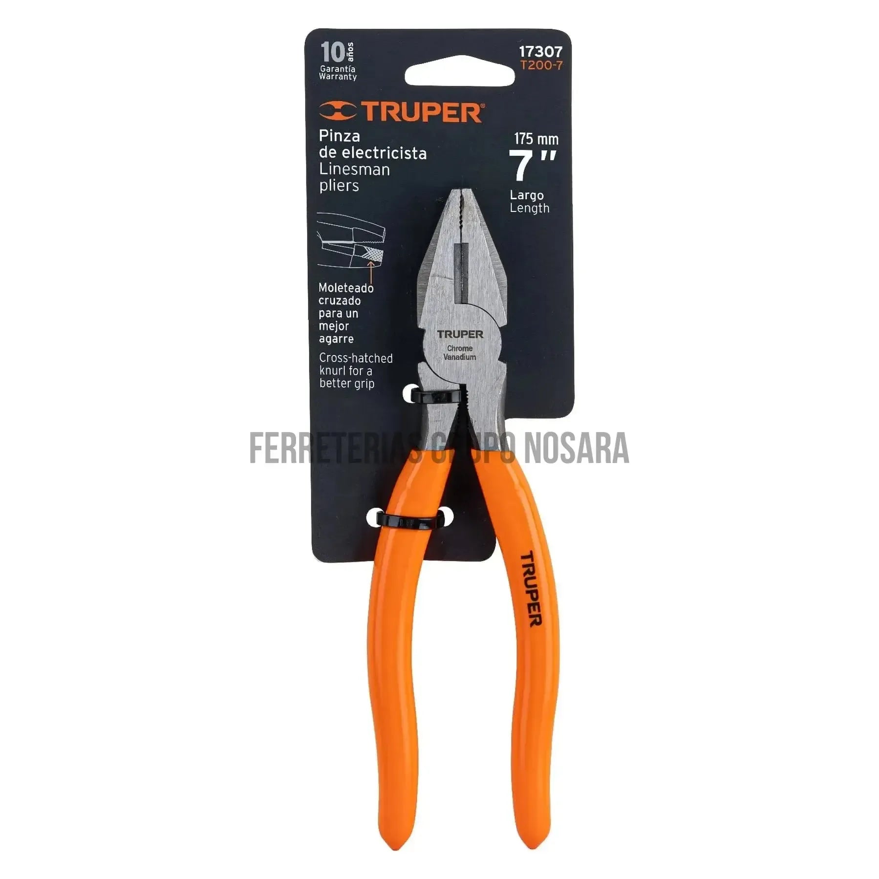 Pinza para electricista, mango PVC TRUPER T200-7 / 17307-