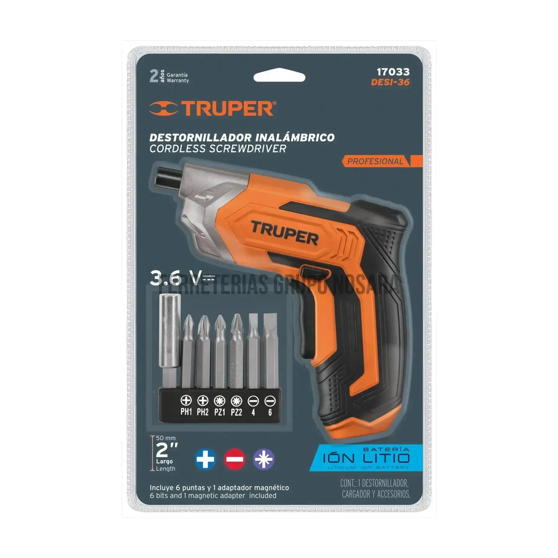 TRUPER DESAT INALAMBRICO 3.6V C/PU 17033-