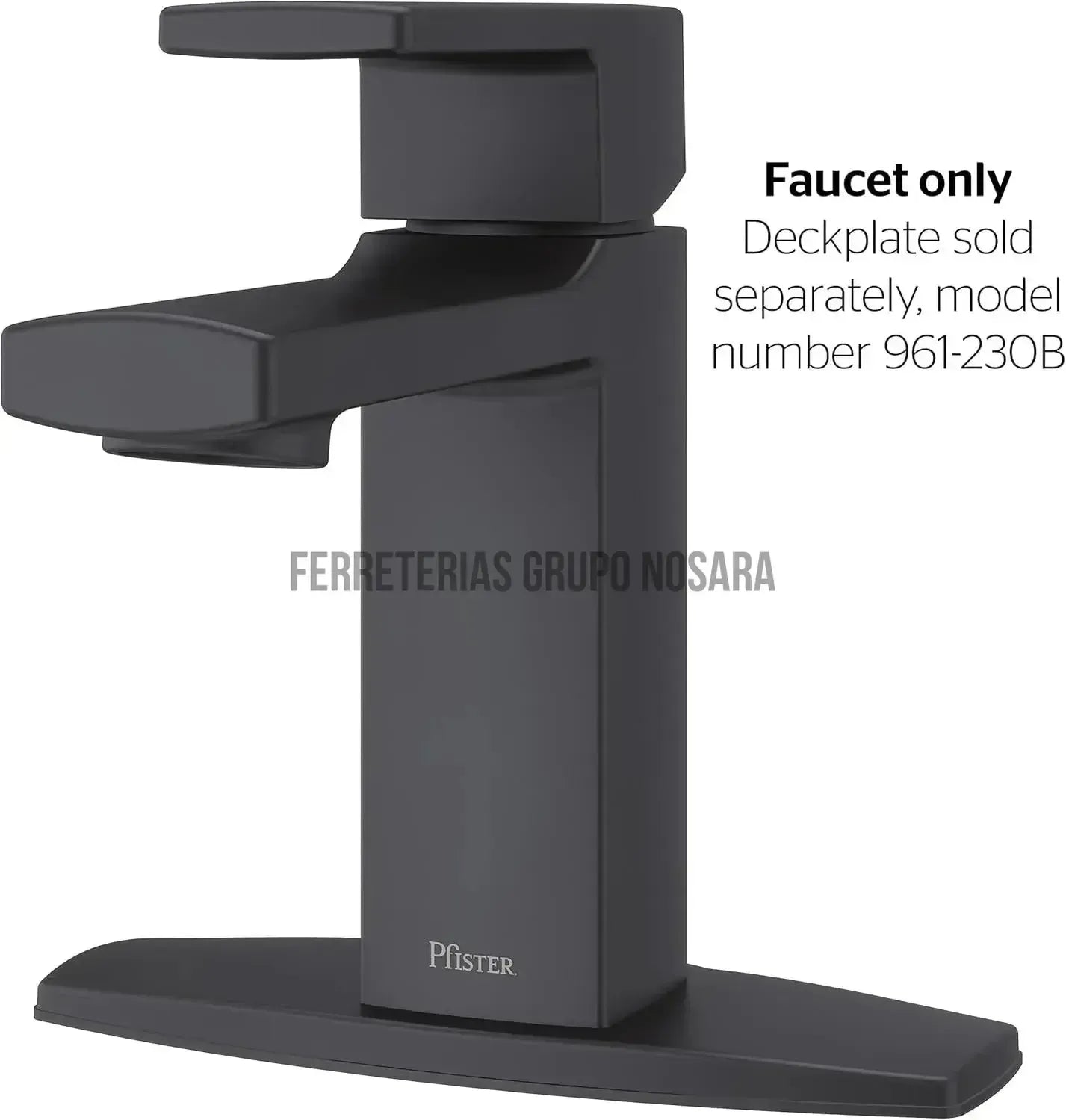 Pfister LG42-DA0B Deckard - Grifo de baño central de 4 pulgadas, color negro mate