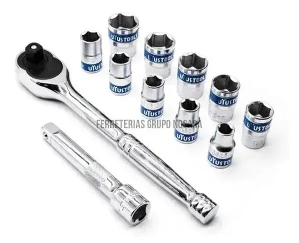 JUEGO CUBOS 12PIEZAS 1/2 TW (10-24MM) CAJA METAL DAT512 UYUSTOOLS-