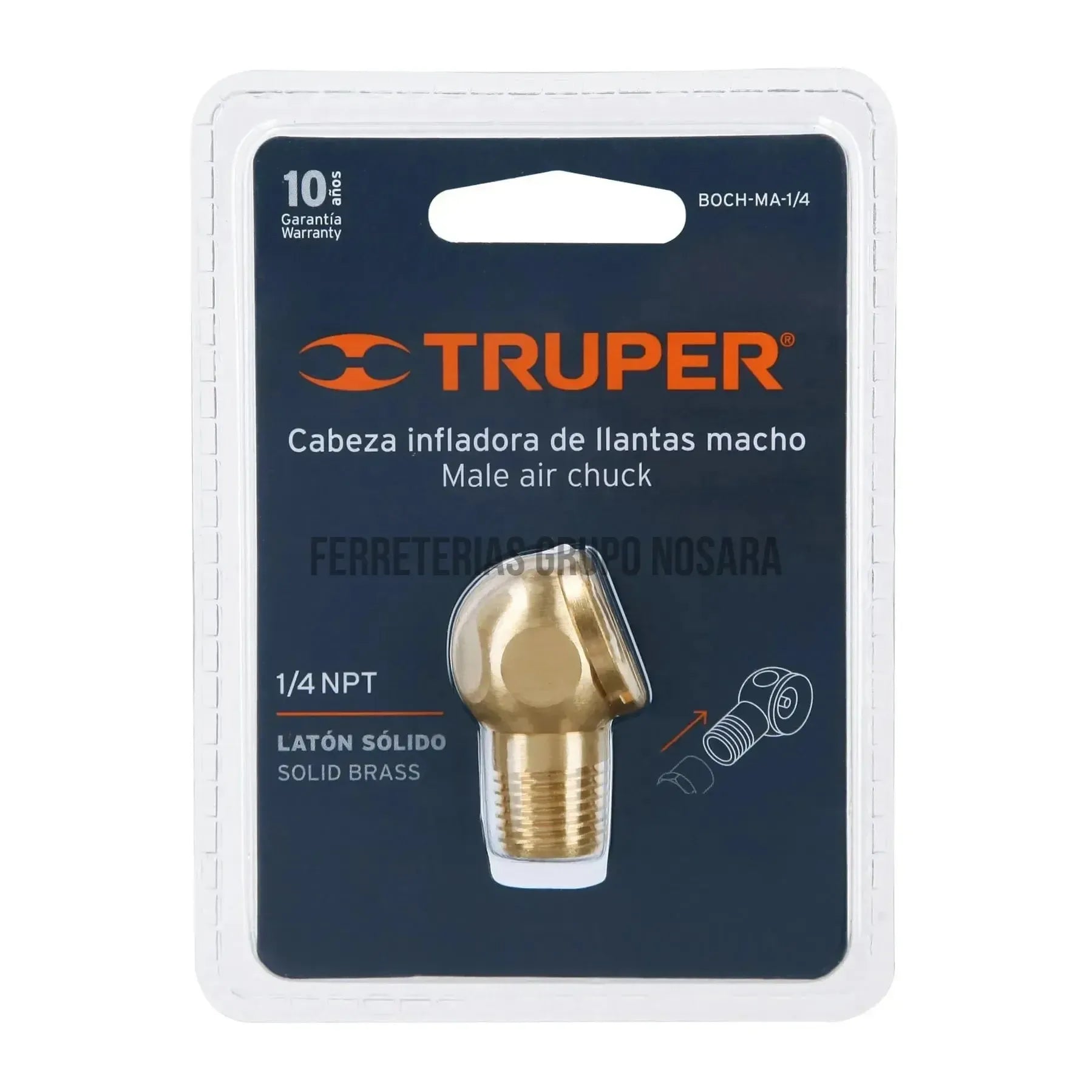 Cabeza infladora de llantas, conexión hembra 1/4" NPT,Truper / 19088-