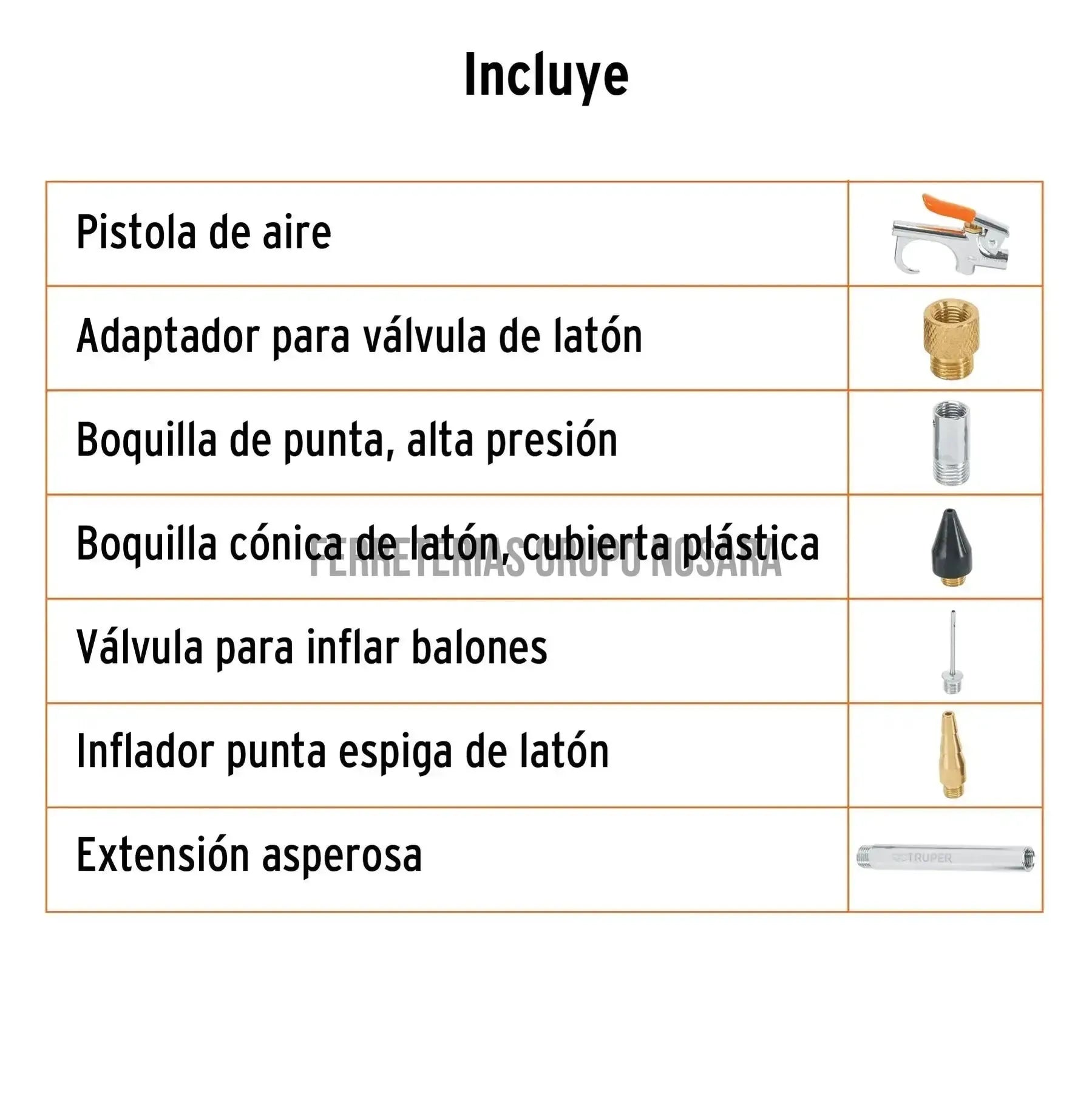 Juego de pistola sopleteadora con 2 boquillas y 4 accesorios / 19078-