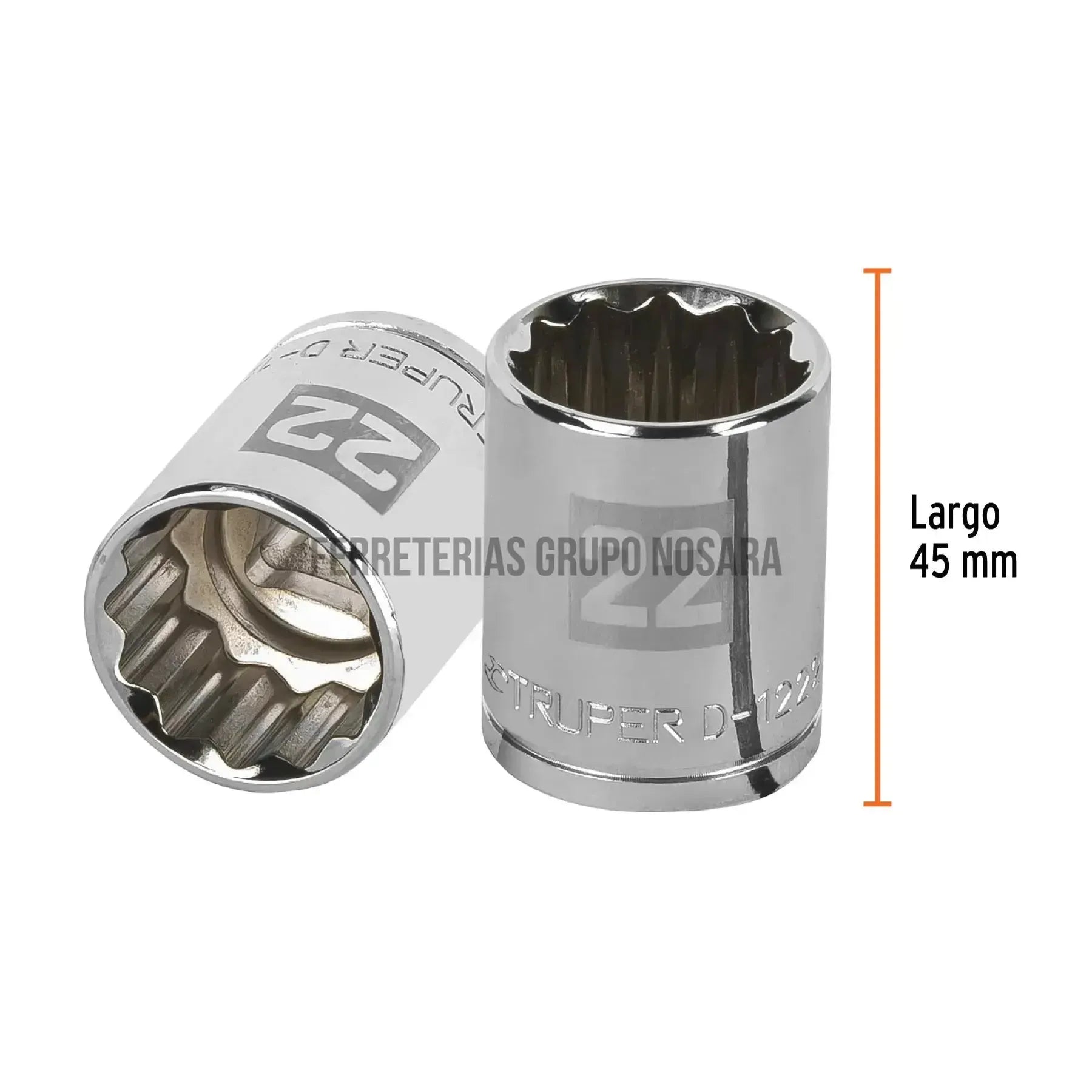 TRUPER CUBO ESTRIADO 22MM ESP 1/2 13536-