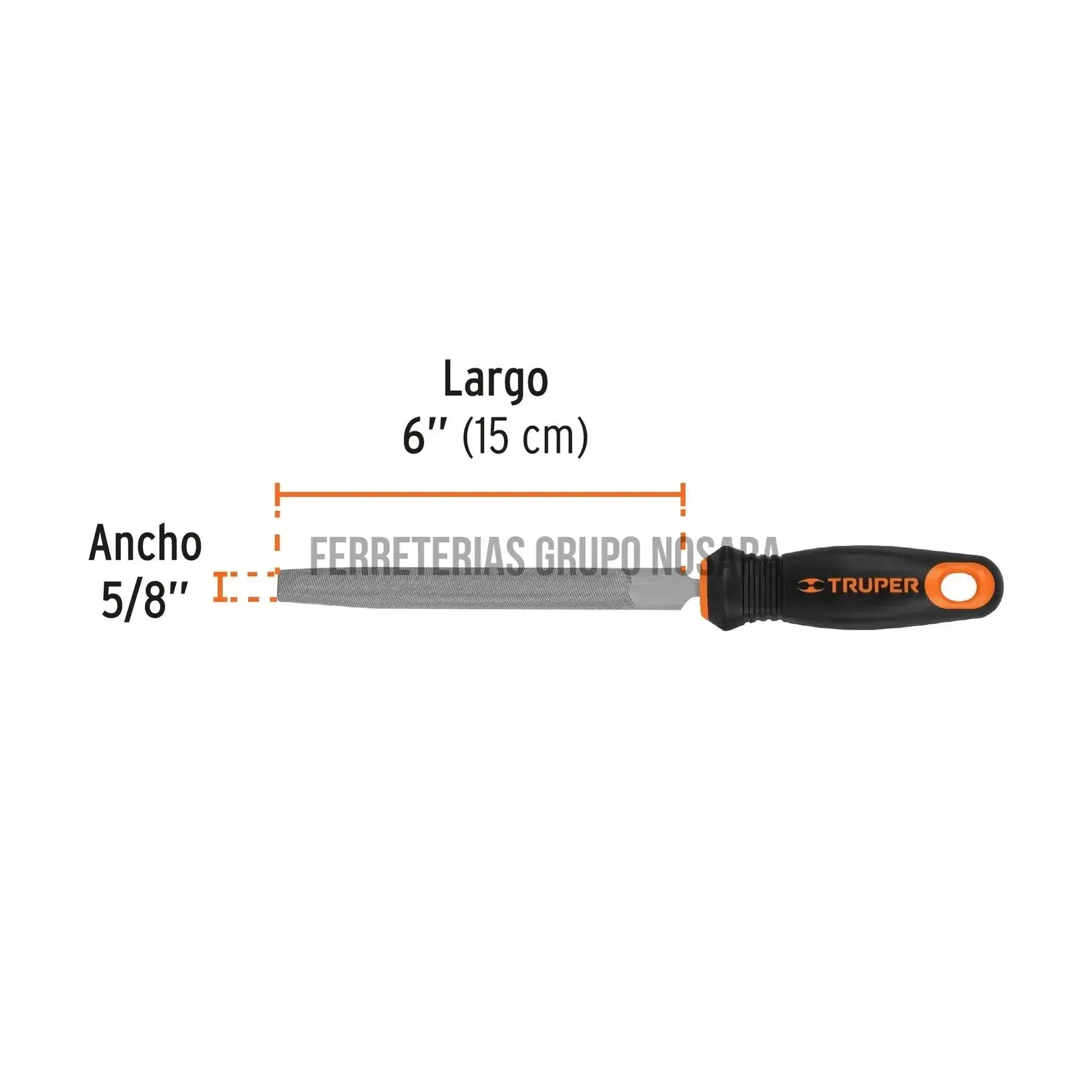 TRUPER LIMA 1/2 CAÑA 6" C/MANGO #15317-