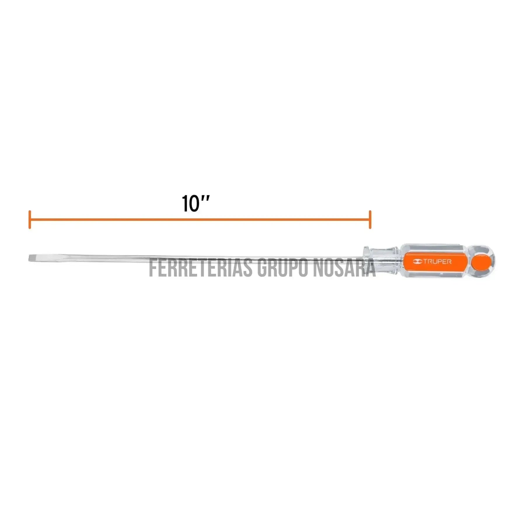 Desarmador cabinet 1/4" x 10" mango de acetato, Truper / 14044-