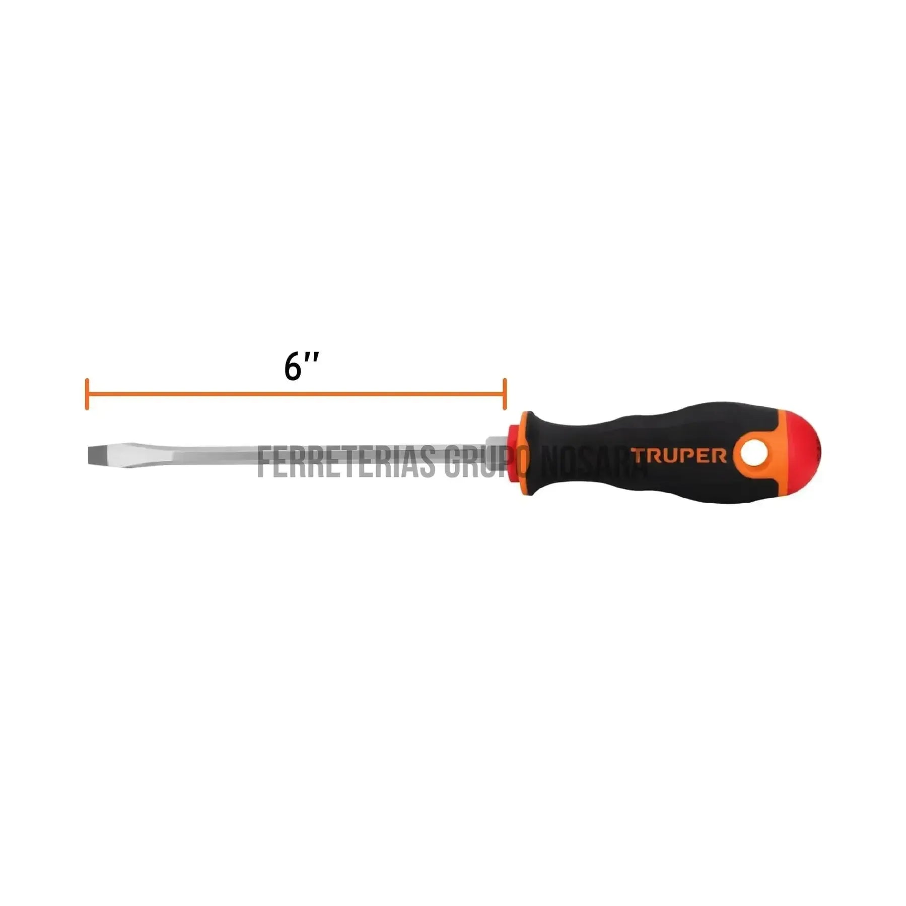 Desarmador plano 1/4" x 6" mango Comfort Grip, Truper / 14000-