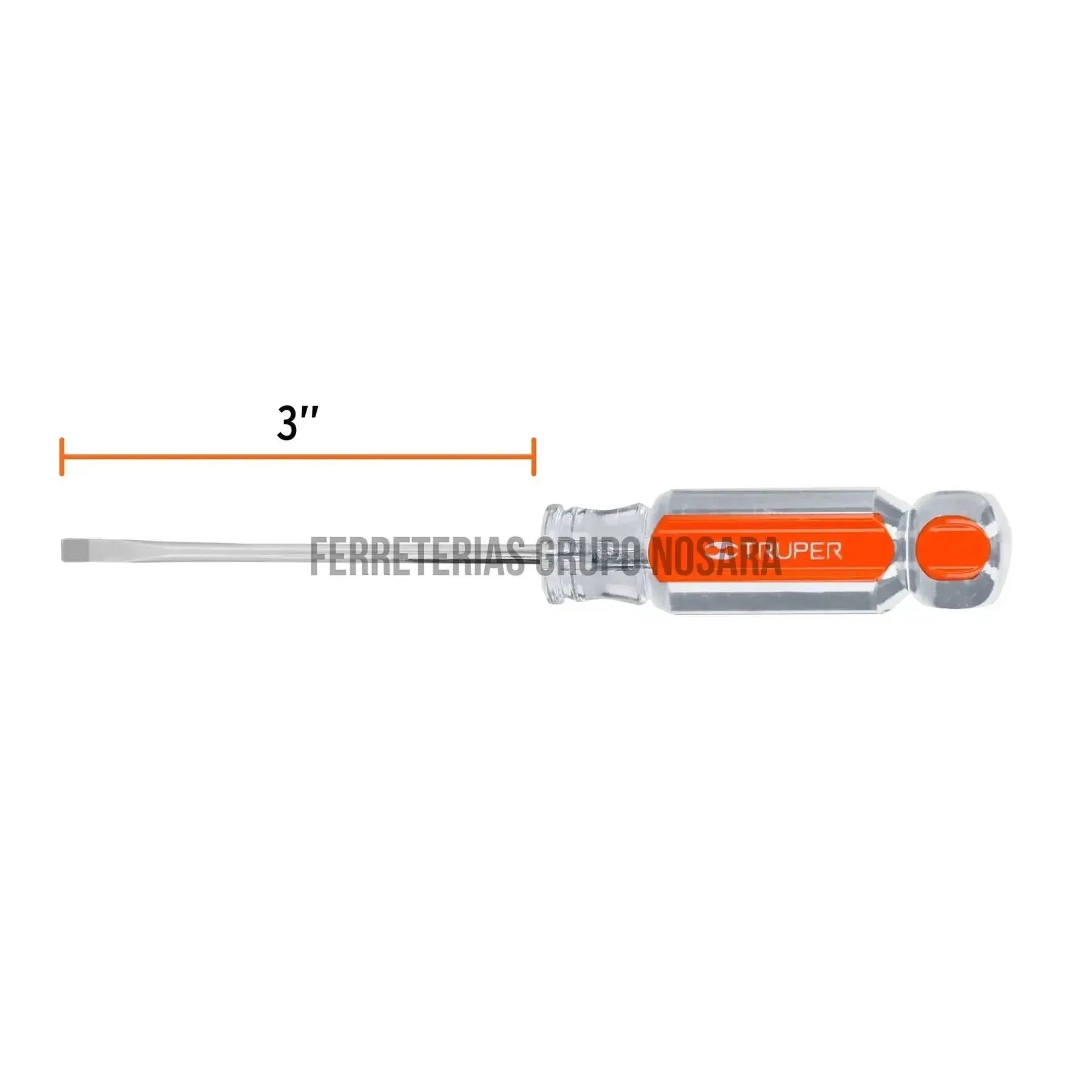 Desarmador cabinet 1/8" x 3" mango de acetato, Truper / 14014-