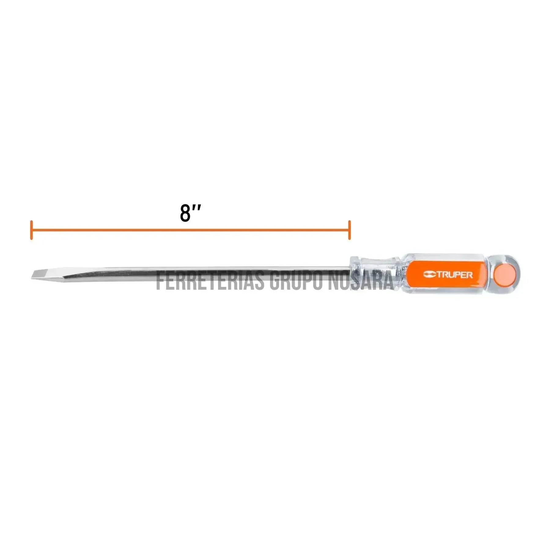 Desarmador plano 3/8" x 8" mango de acetato, Truper / 14008-