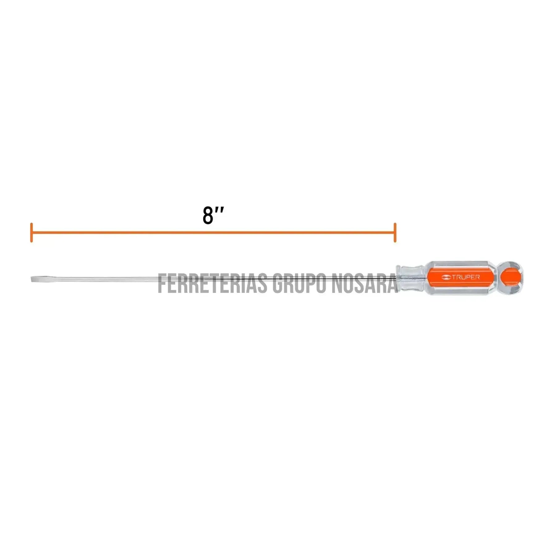 Desarmador cabinet 1/8" x 8" mango de acetato, Truper / 14026-