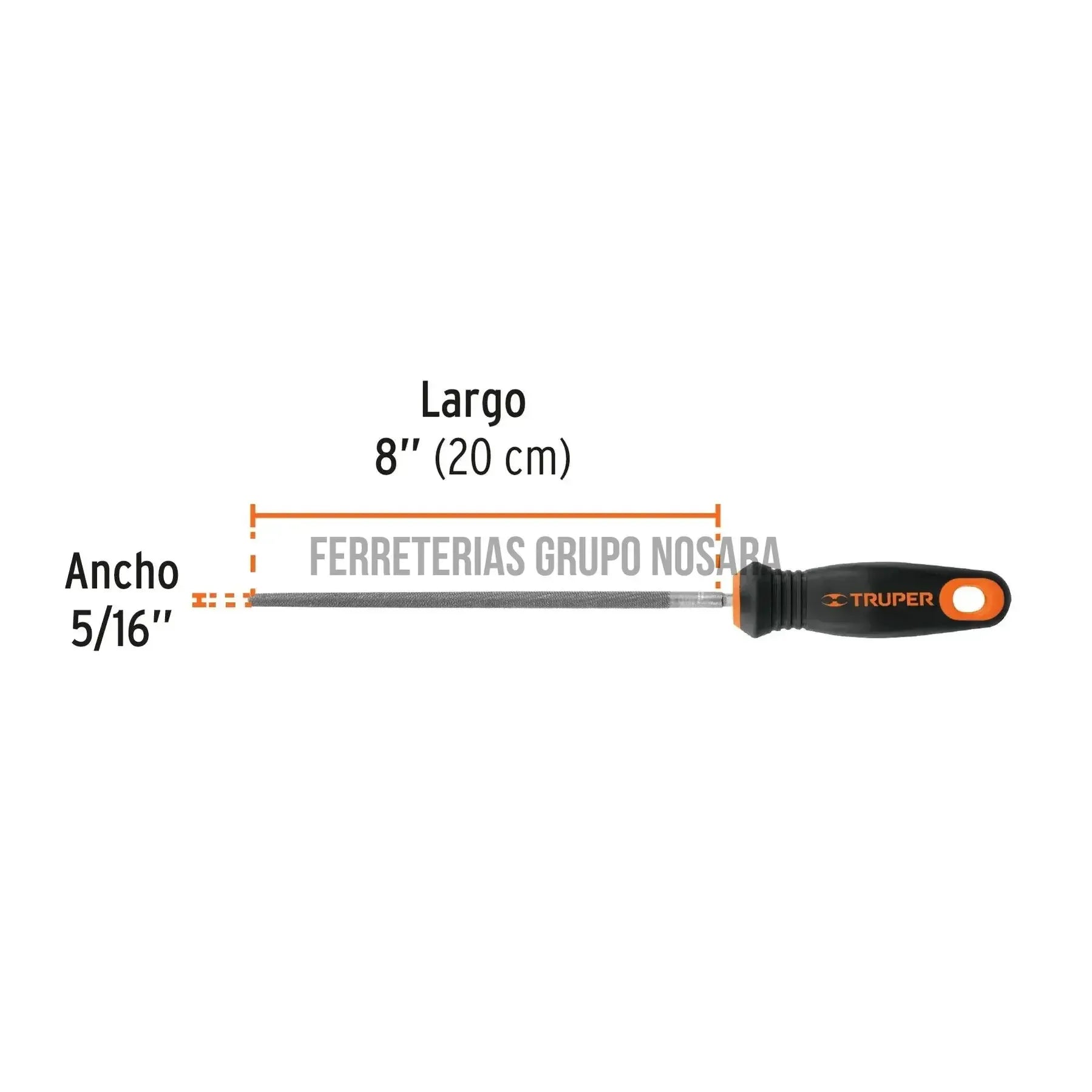 TRUPER LIMA REDONDA 8" C/MANGO #15316-