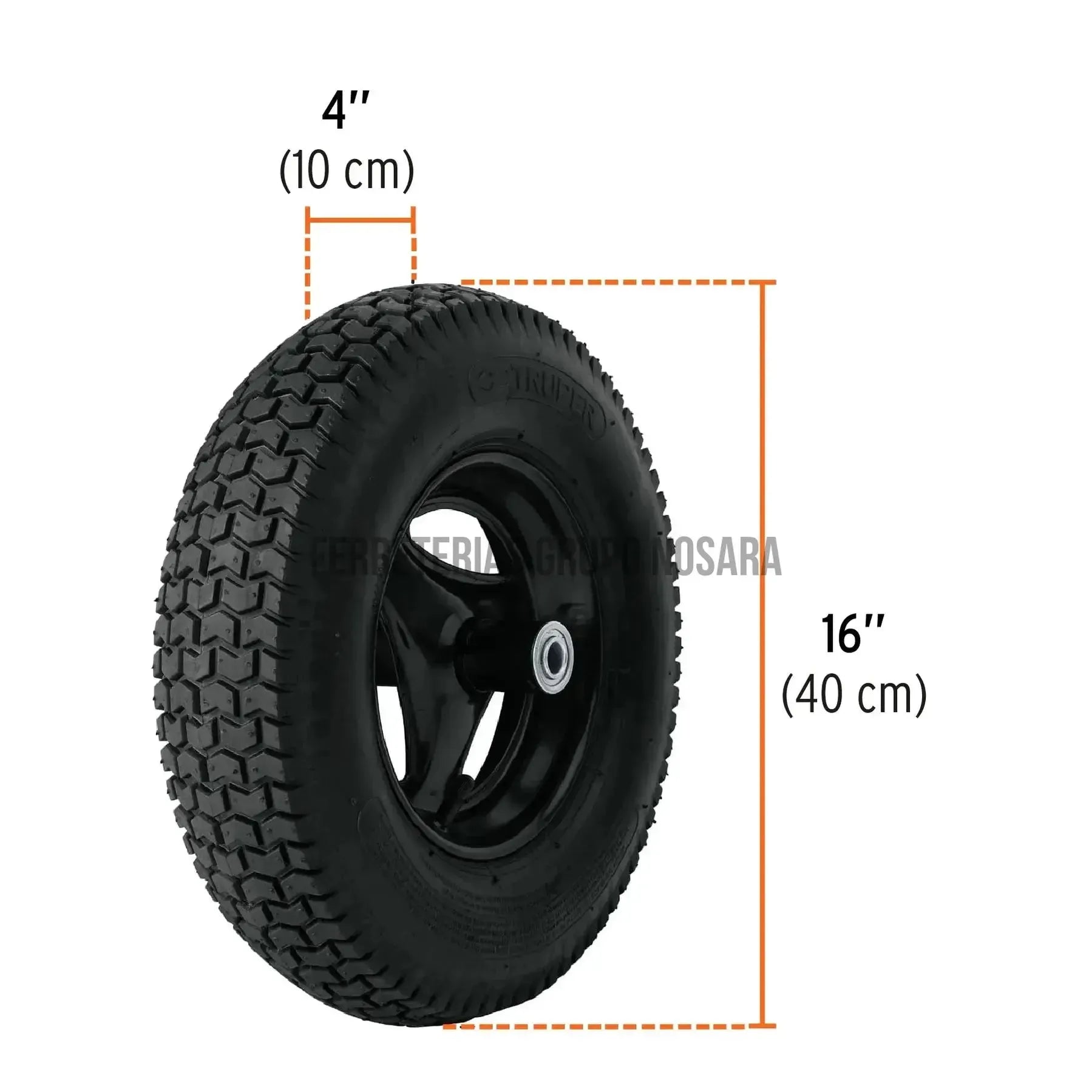 Carretilla concha plástica 6 ft3 Neumática, bastidor tubular / 11777-