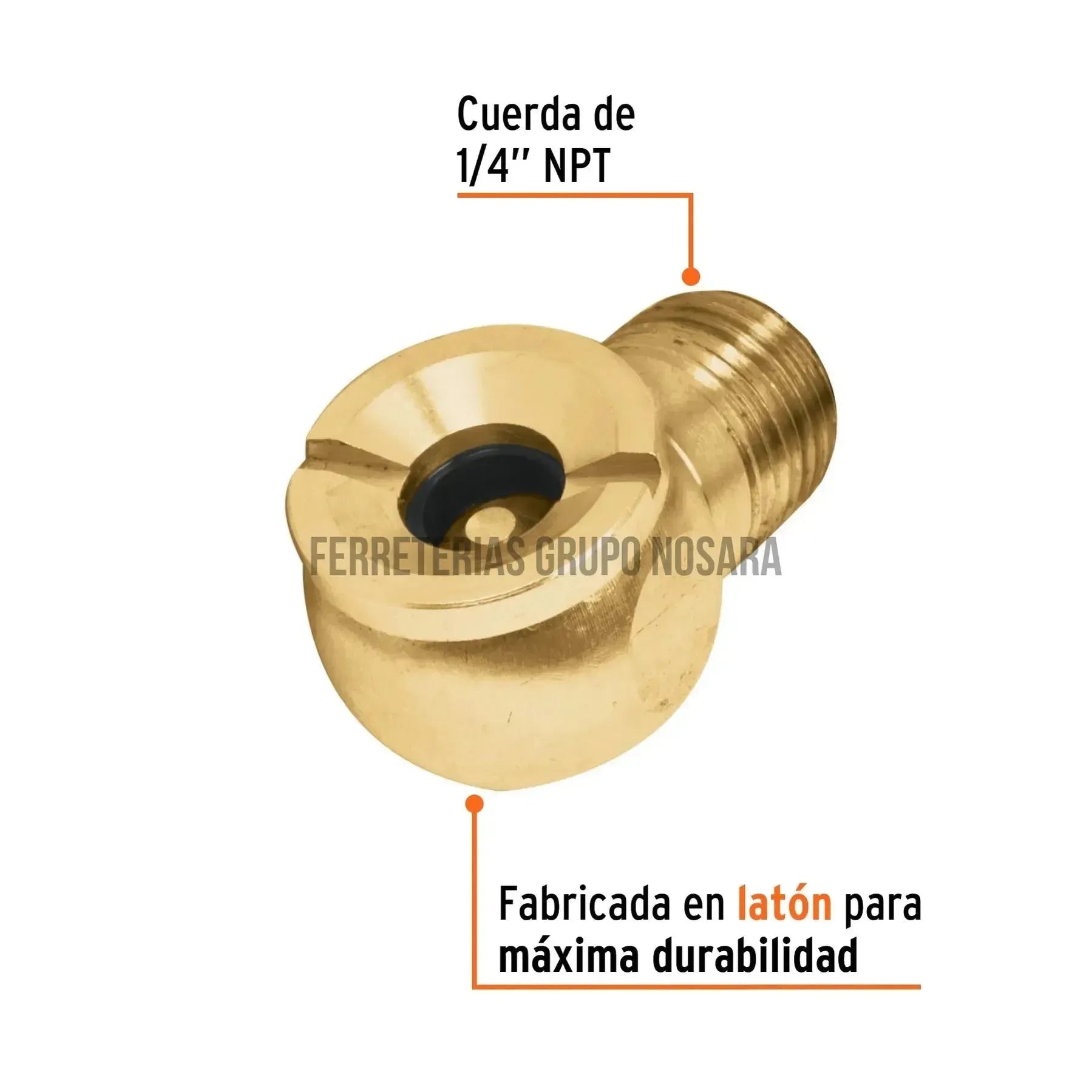 Cabeza infladora de llantas, macho, cuerda 1/4 NPT / 19087-