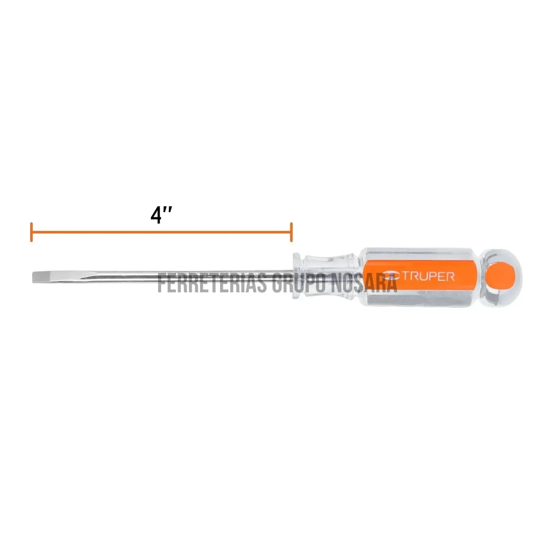 Desarmador cabinet 3/16" x 4" mango de acetato, Truper / 14032-