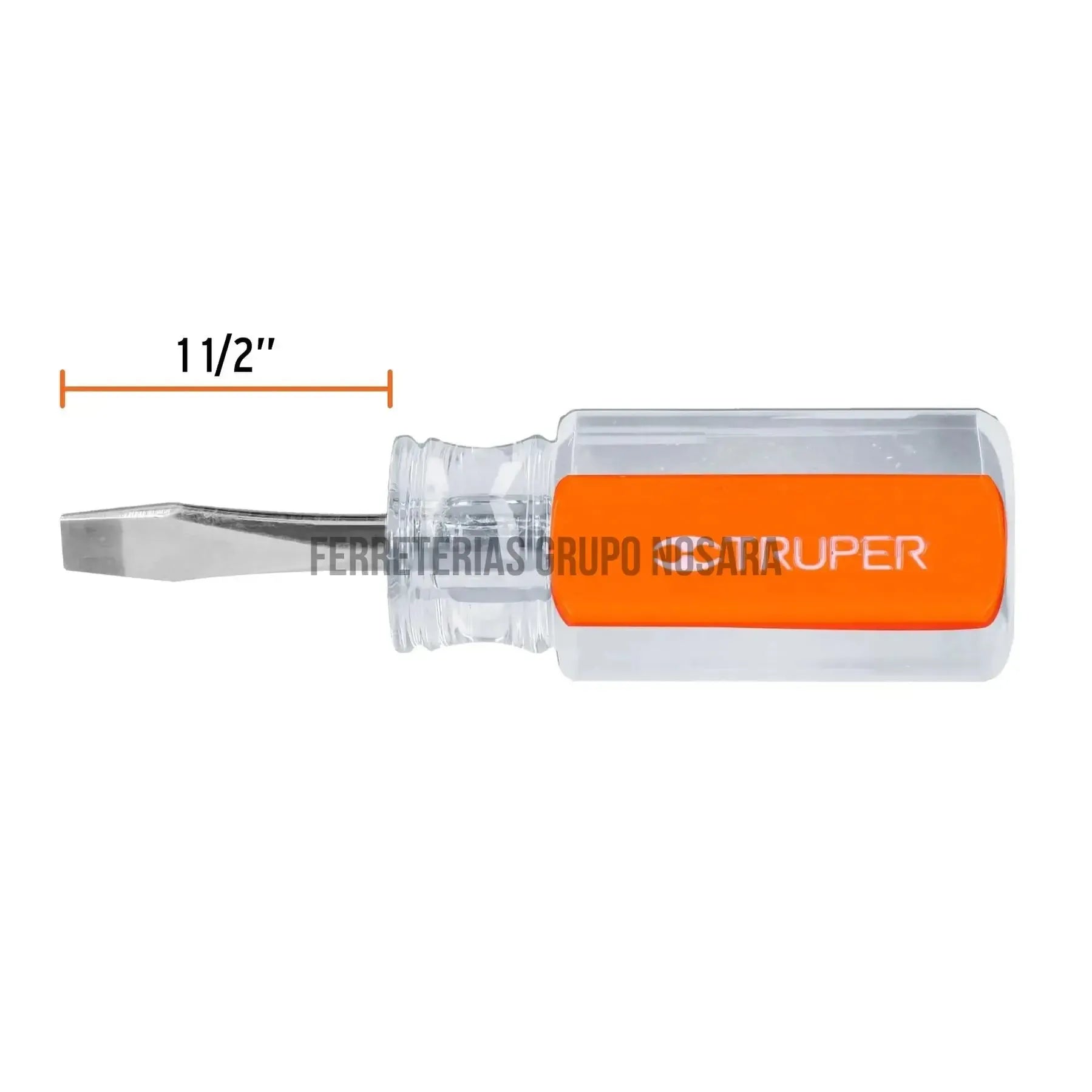 Desarmador plano 1/4" x 1-1/2" mango de acetato, Truper 7 13993-