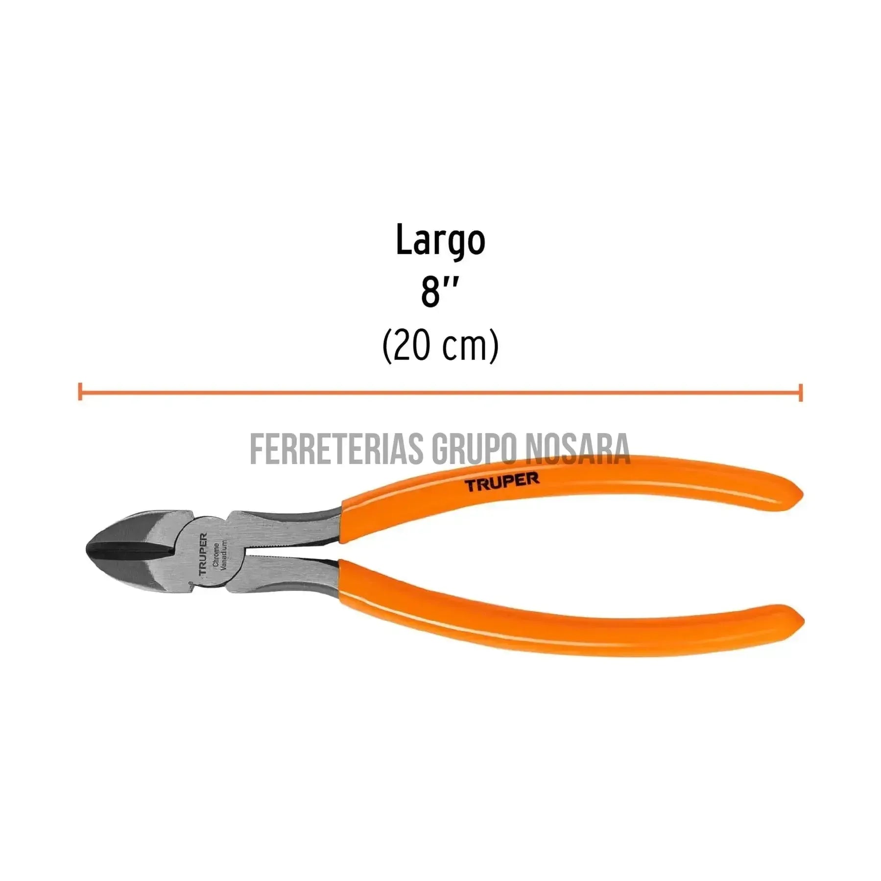 Pinza de corte diagonal 8" mango de PVC, Truper / 12353-
