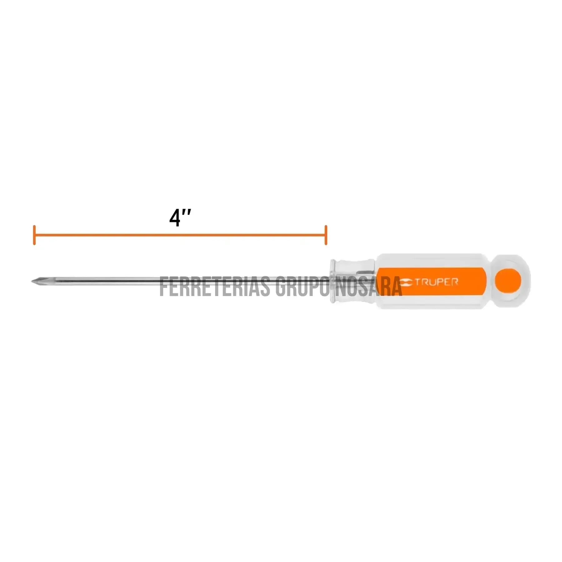Desarmador de cruz 1/8" x 4" mango de acetato, Truper / 14053-