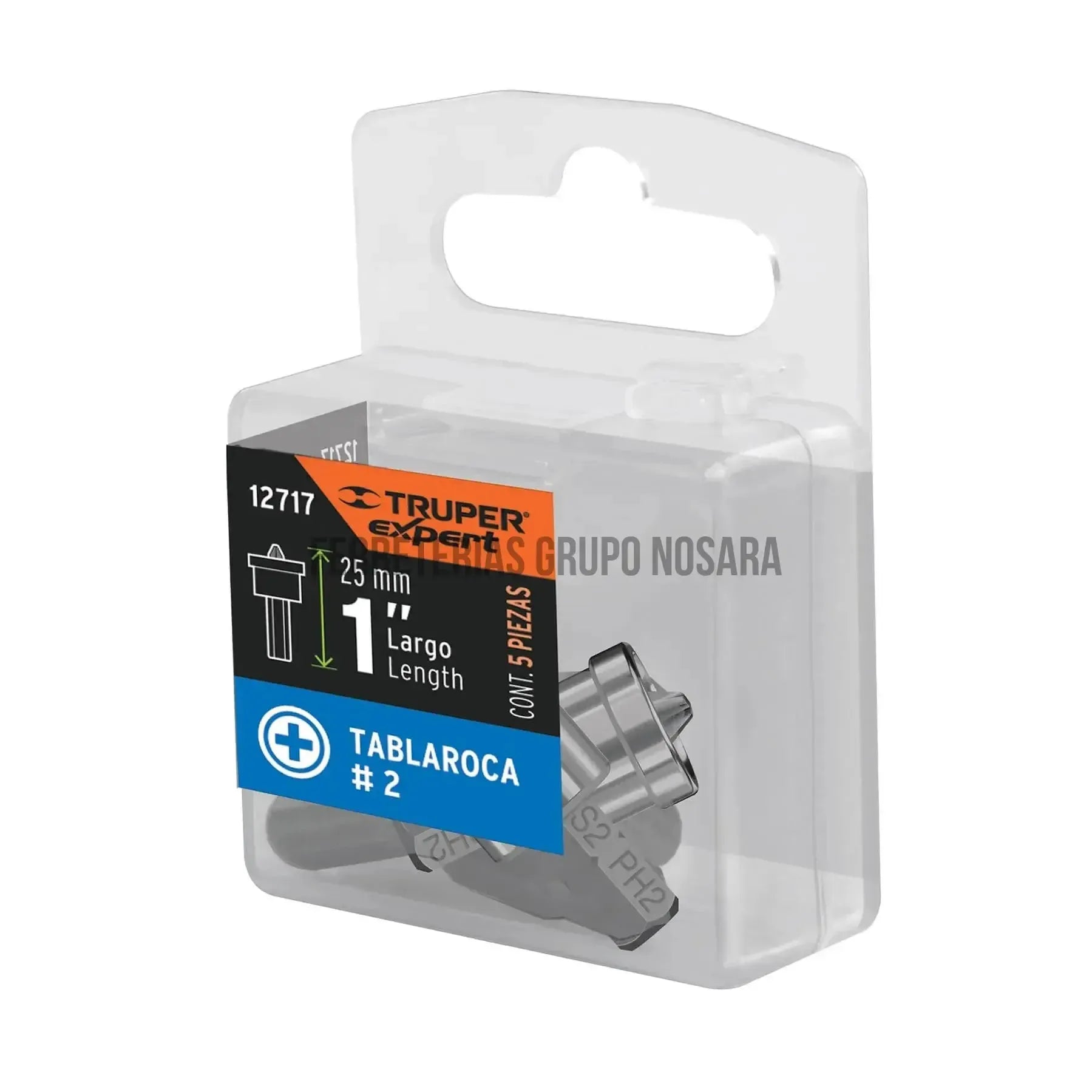 TRUPEREstuche con 5 puntas cruz PH2 muro de yeso largo 1", Expert / 12717-