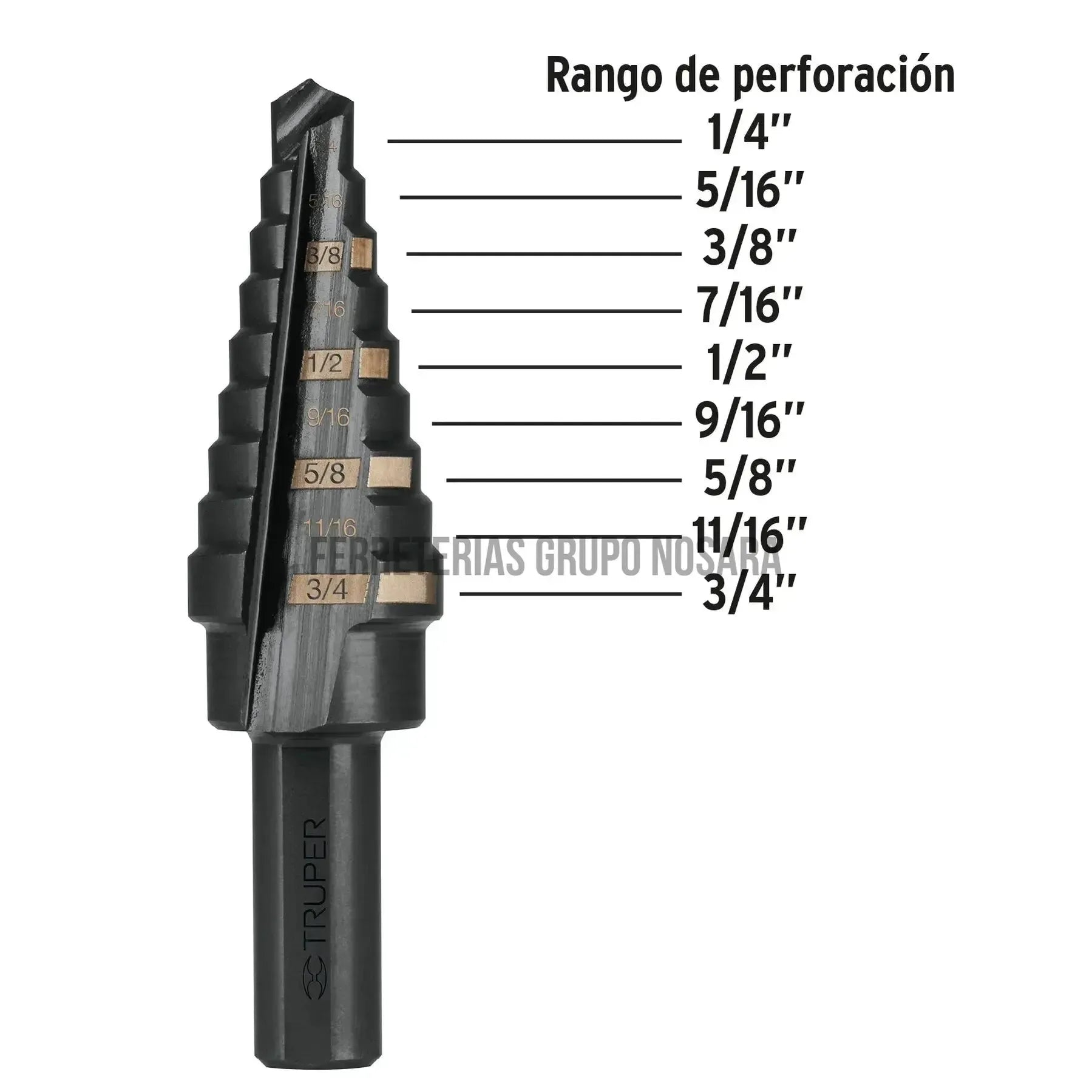 TRUPER BROCA ESCAL NEG 1/4 A 3/4 12123-