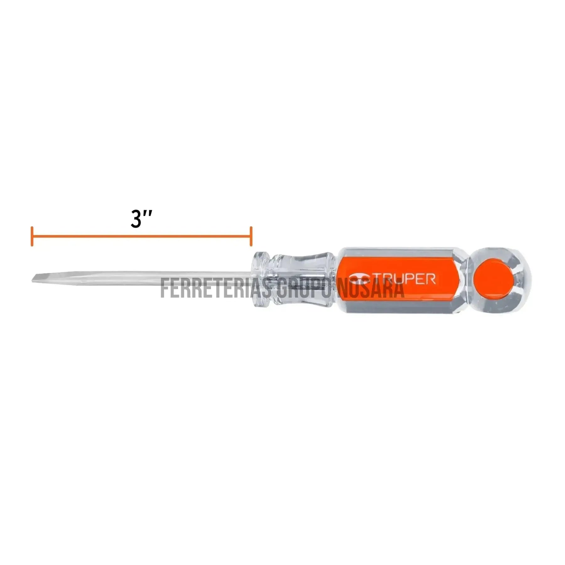 Desarmador cabinet 3/16" x 3" mango de acetato, Truper / 14029-