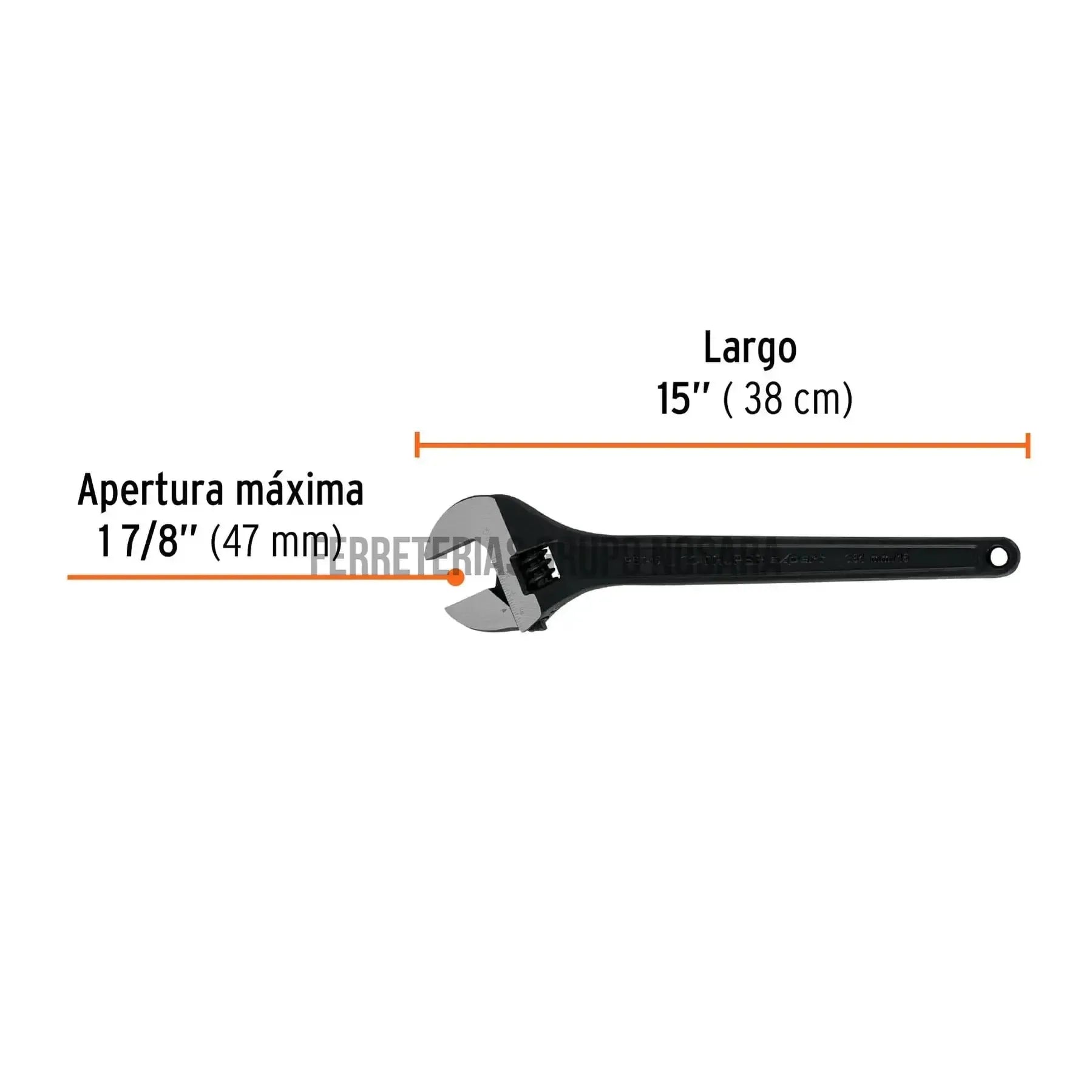 Llave ajustable (perico) 15" profesional pavonada, Expert / 15504-