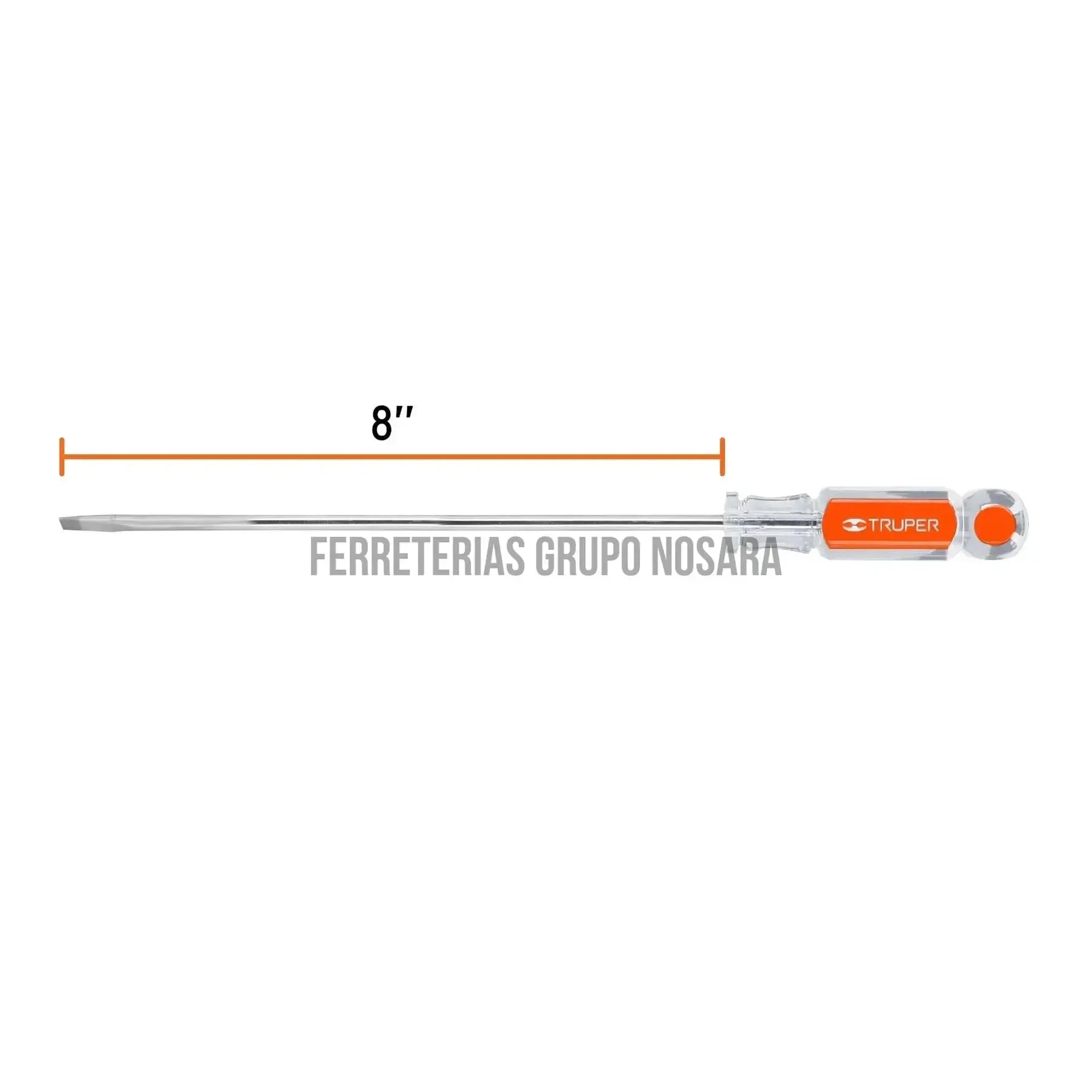 Desarmador cabinet 3/16" x 8" mango de acetato, Truper / 14041-