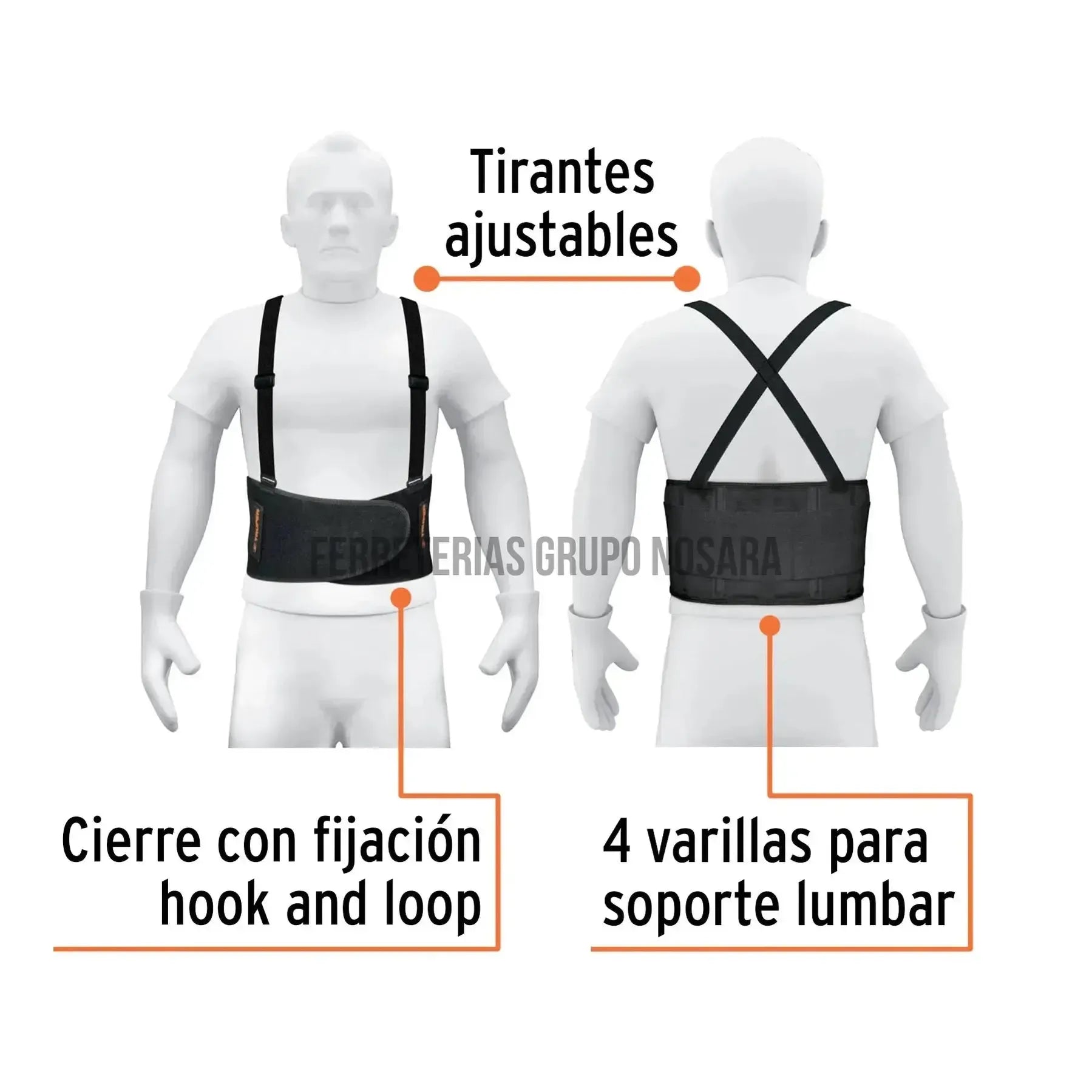 Faja lumbar, talla G, Truper / 14238-