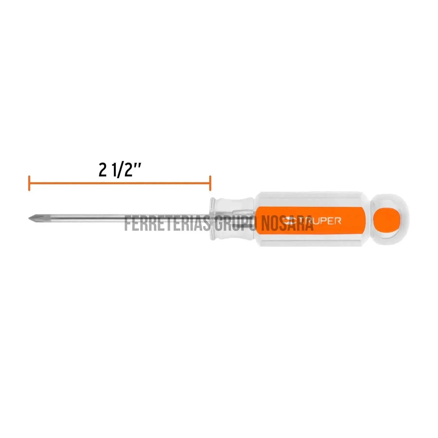 Desarmador de cruz 1/8" x 2-1/2" mango de acetato, Truper / 14050-