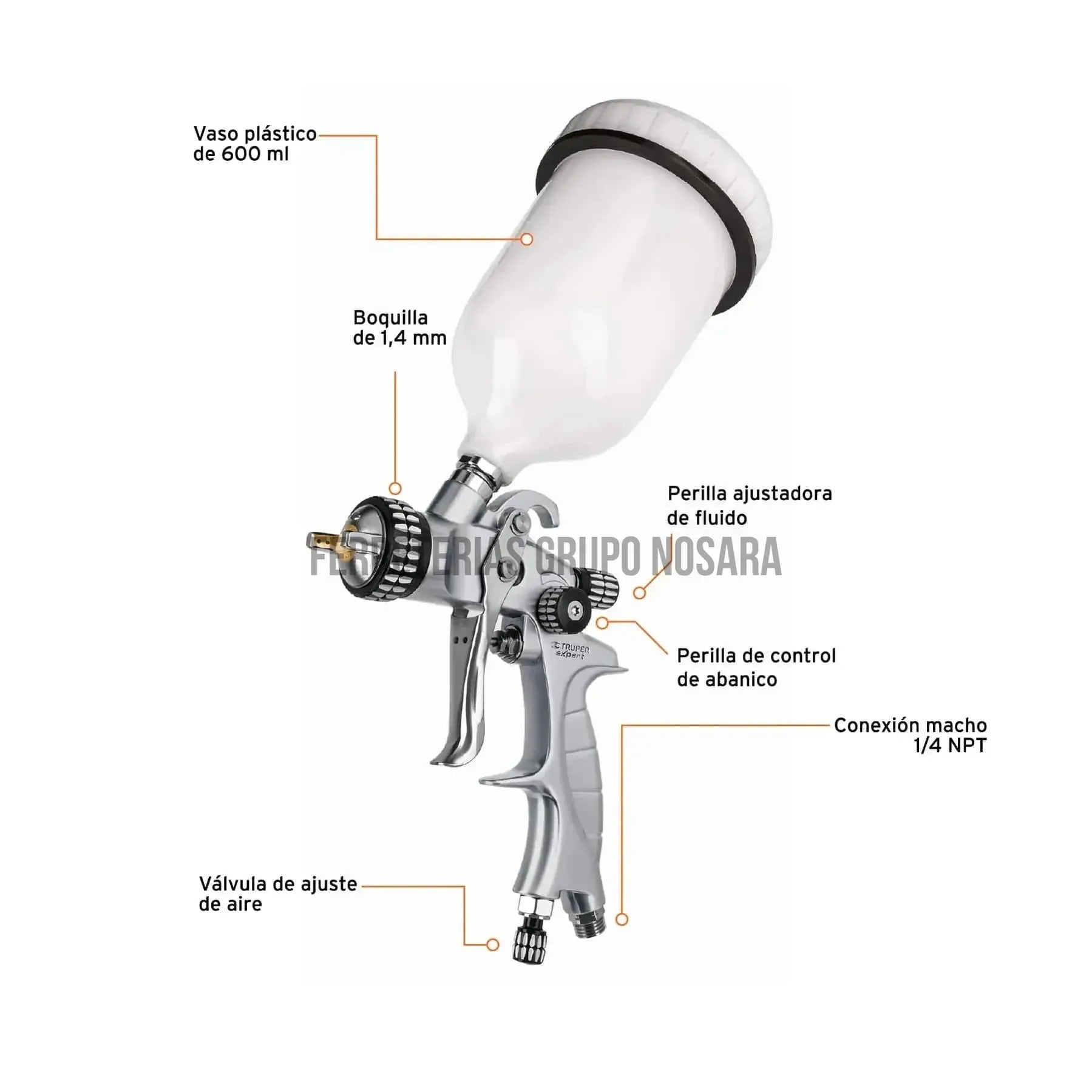 TRUPER PISTOLA P/PINTAR GRAV 36PSI 14031-