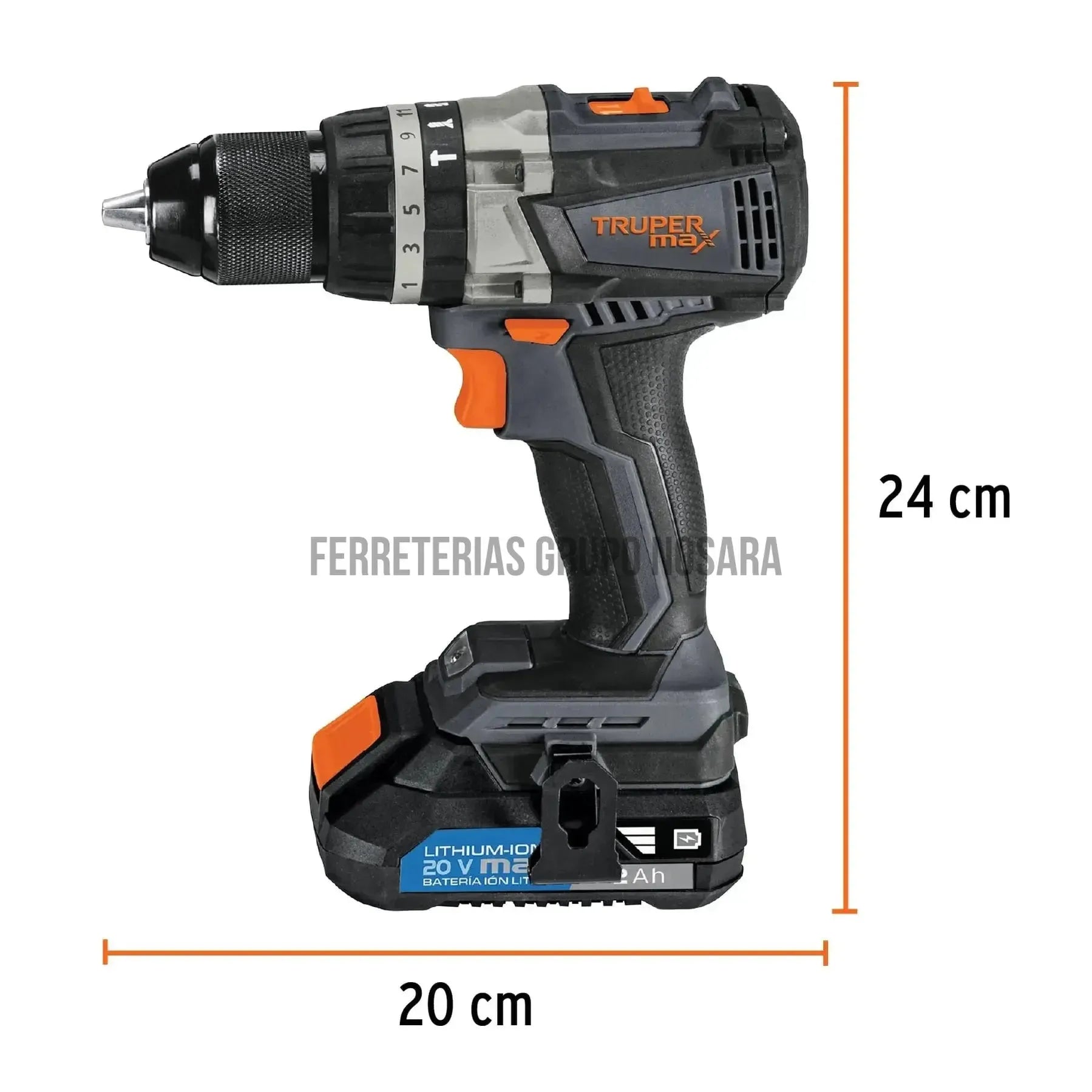 Rotomartillo inalámbrico 1/2", 20V, sin carbones, Truper MAX / 101453-
