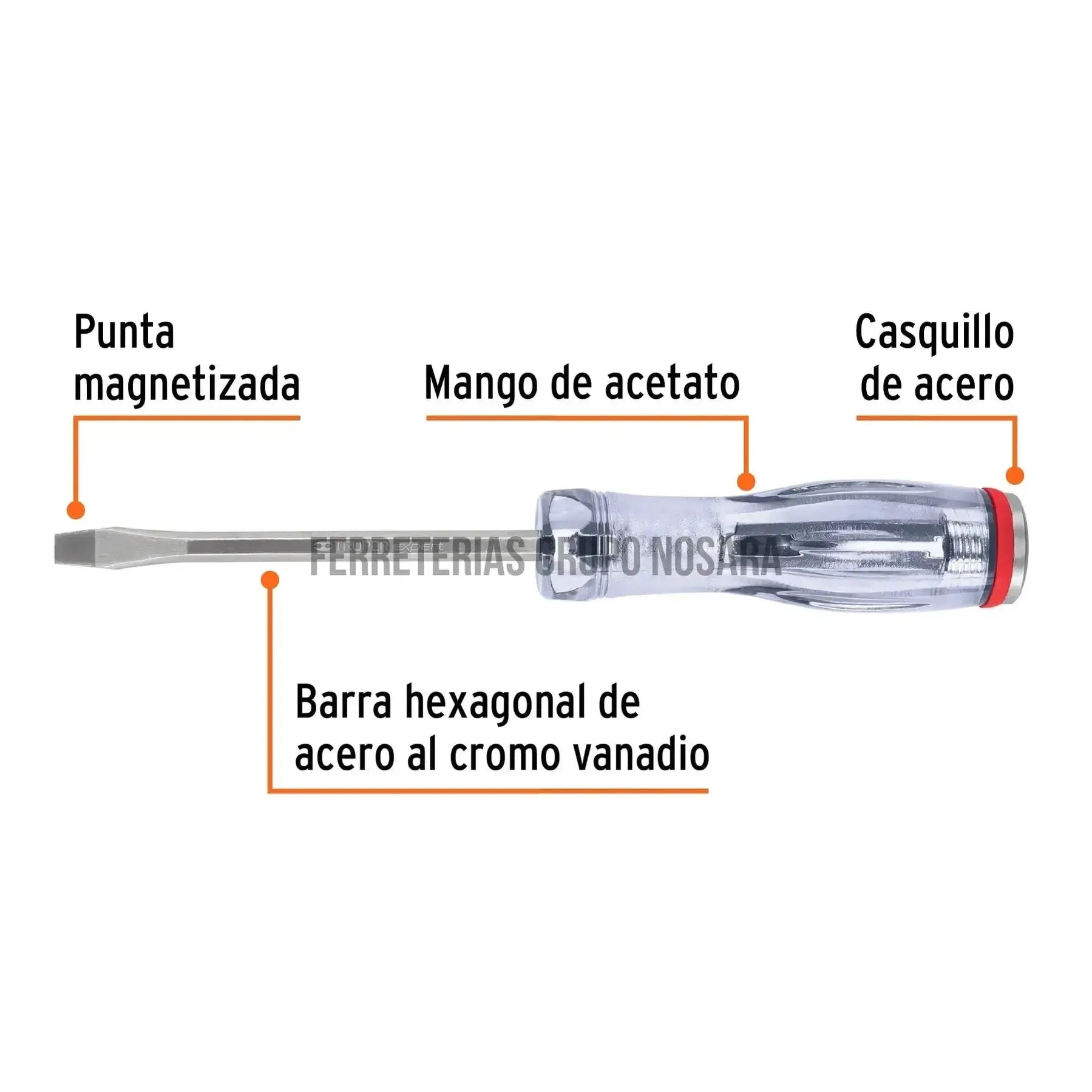 Desatornillador plano de golpe 1/4" x 4" Truper GO-1/4X4P / 14158-