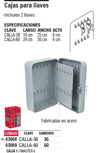 HERMEX CAJA P/ 36 LLAVES 43068-