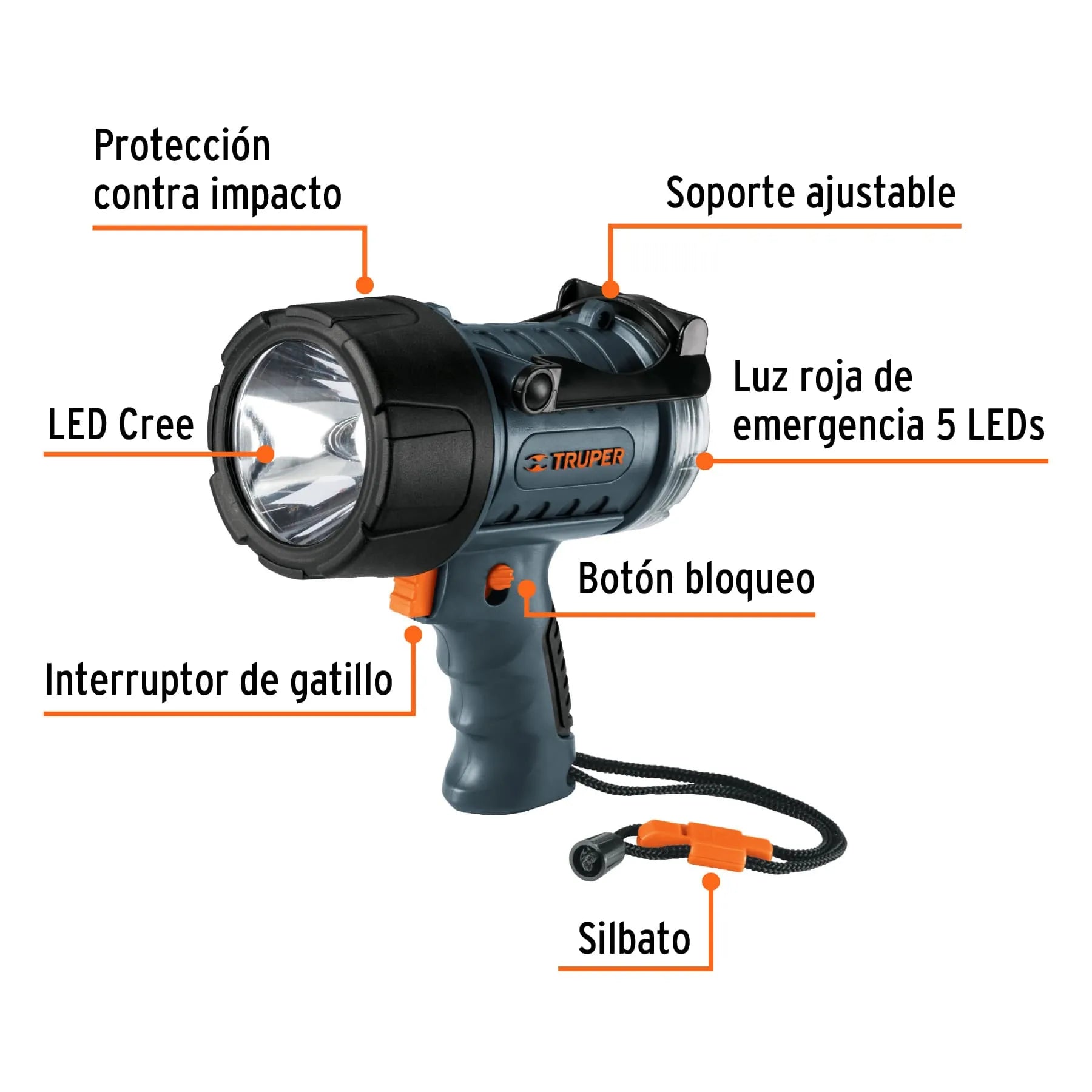 LED rechargeable lamp 300 lm high power, Truper / 12983