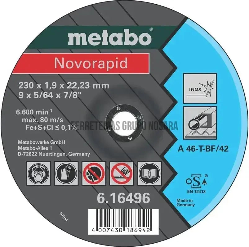 METABO DISCO METAL 9" FINO INOX #16496-