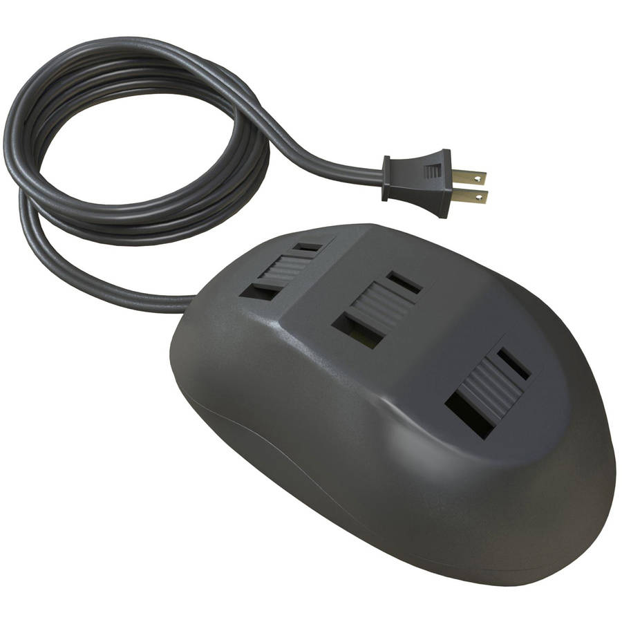 3-outlet power hub with 6-foot cord, black. STANLEY 972-31369