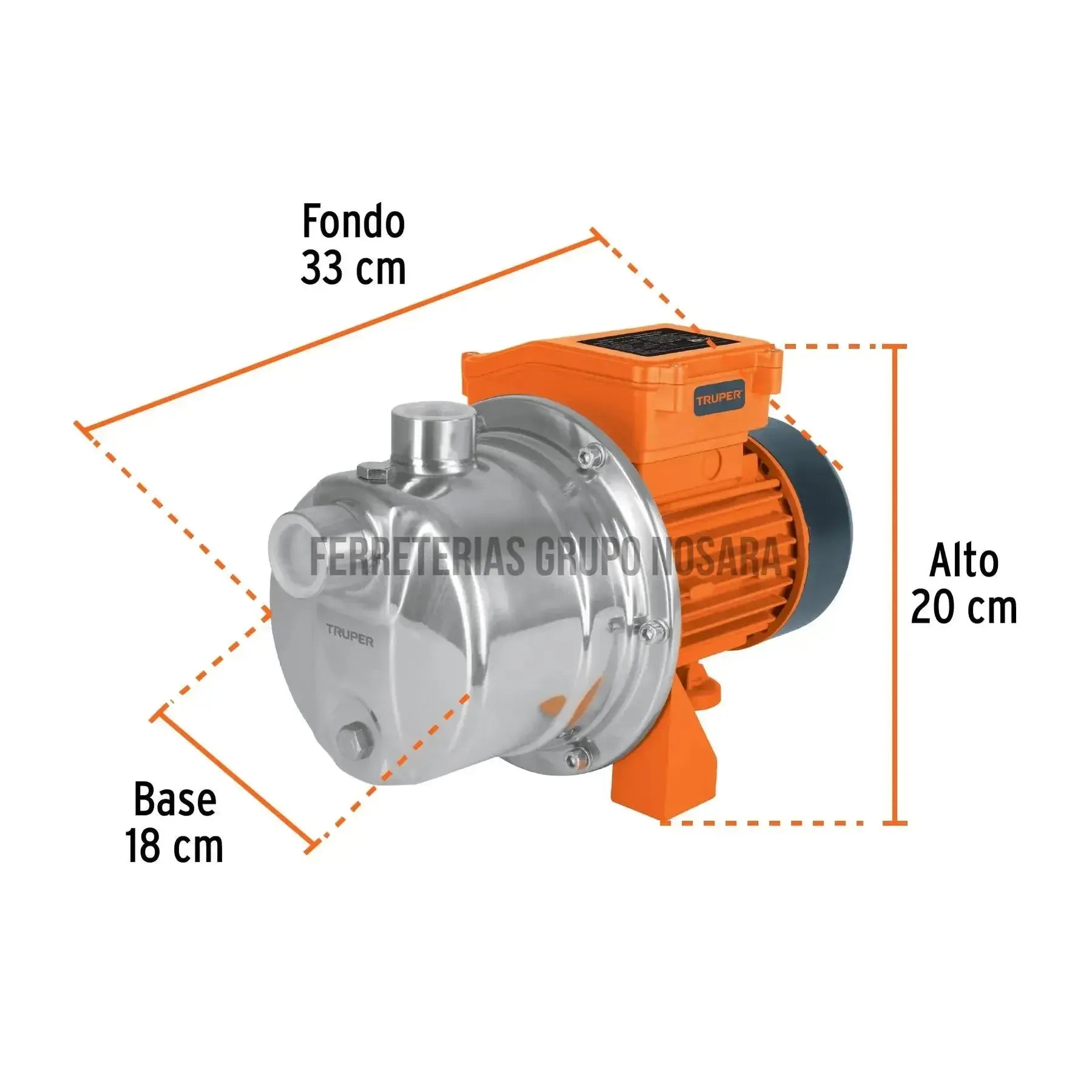 Truper Bomba eléctrica tipo jet para agua, acero inoxidable, 1/2 HP / 13555-
