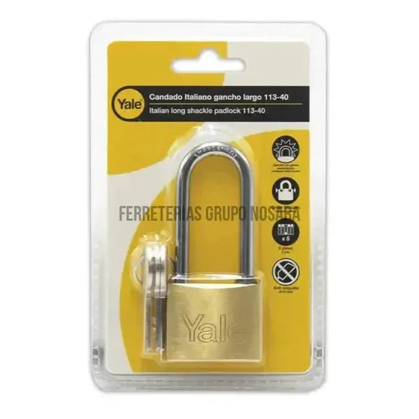 YALE CANDADO 113-40 ESPIGA LARGA-