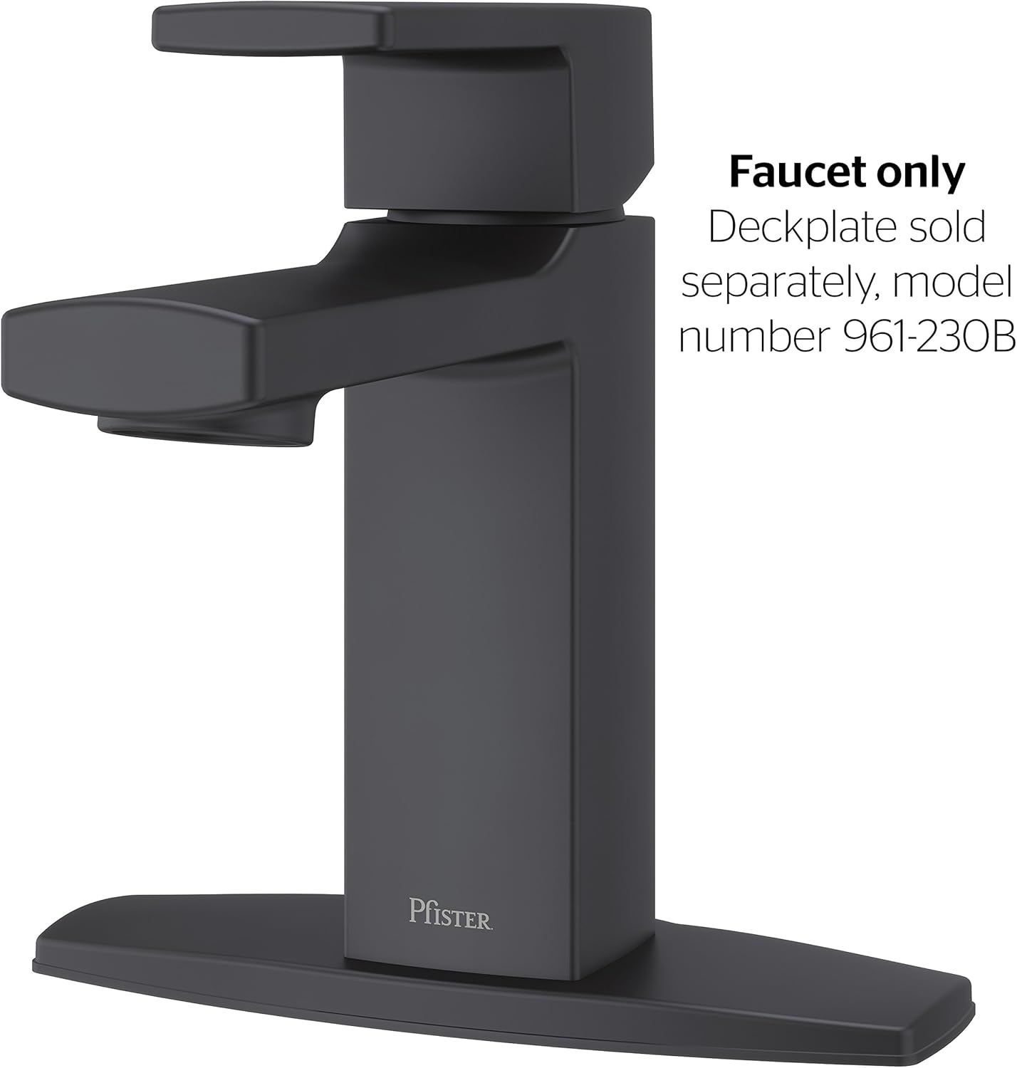 Pfister LG42-DA0B Deckard - Grifo de baño central de 4 pulgadas, color negro mate
