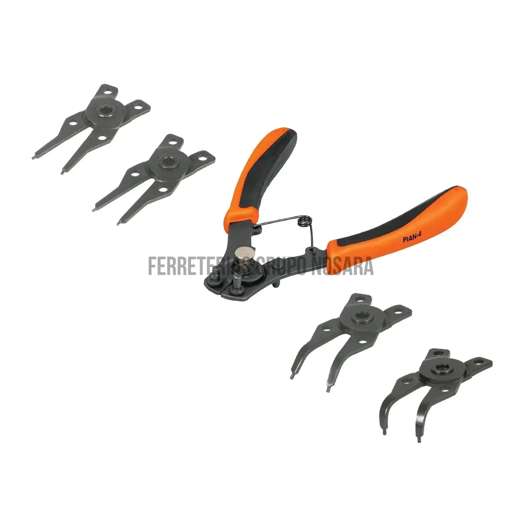 Alicate para anillos de retención 6" 4 cabezas intercambiables / 17355-