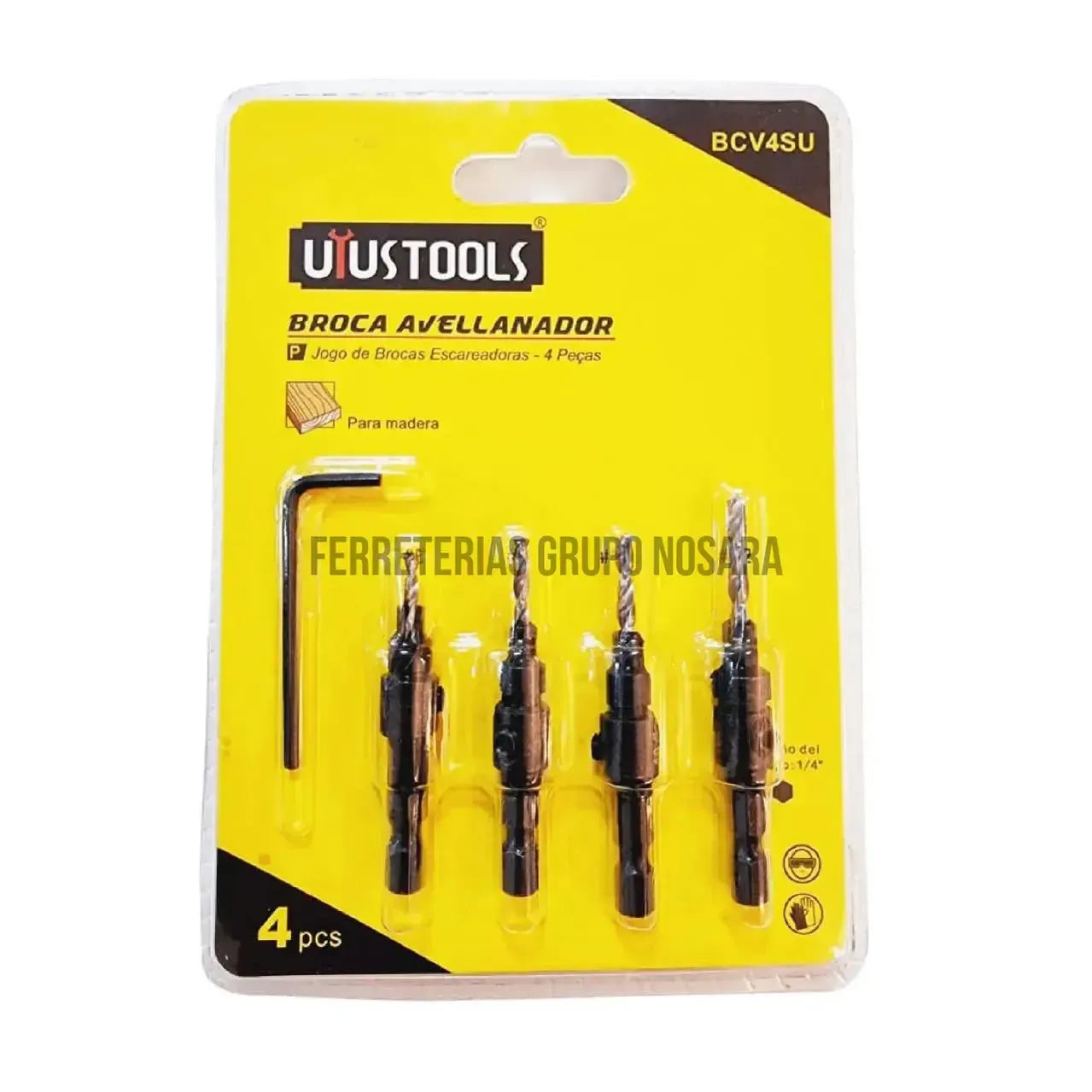 UYUS BROCA AVELLANADOR SET 4PCS BCV4SU-