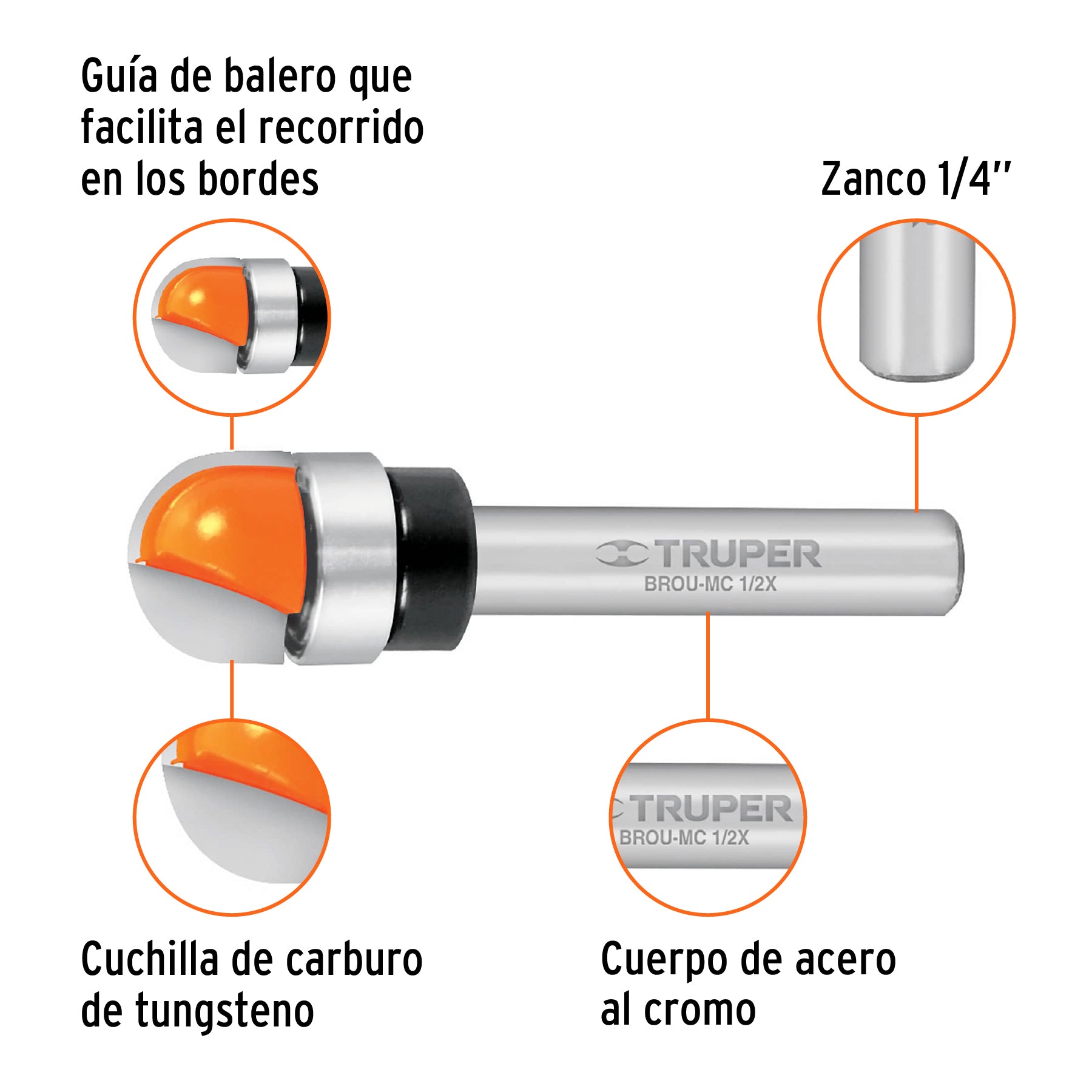 TRUPER CUC P/ROUTER MED ROD 1/2 11464