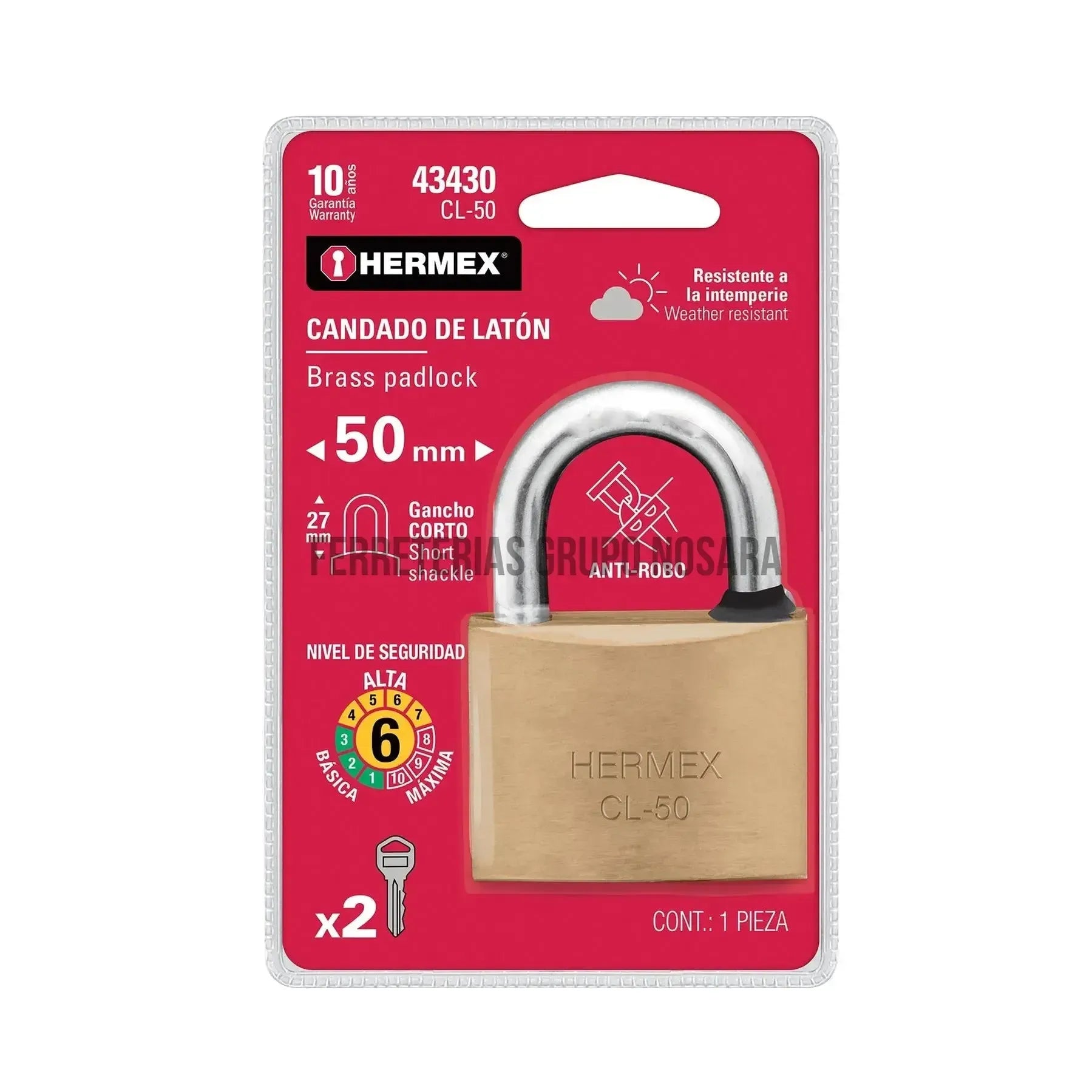 HERMEX CANDADO CL-50 50MM 43430-