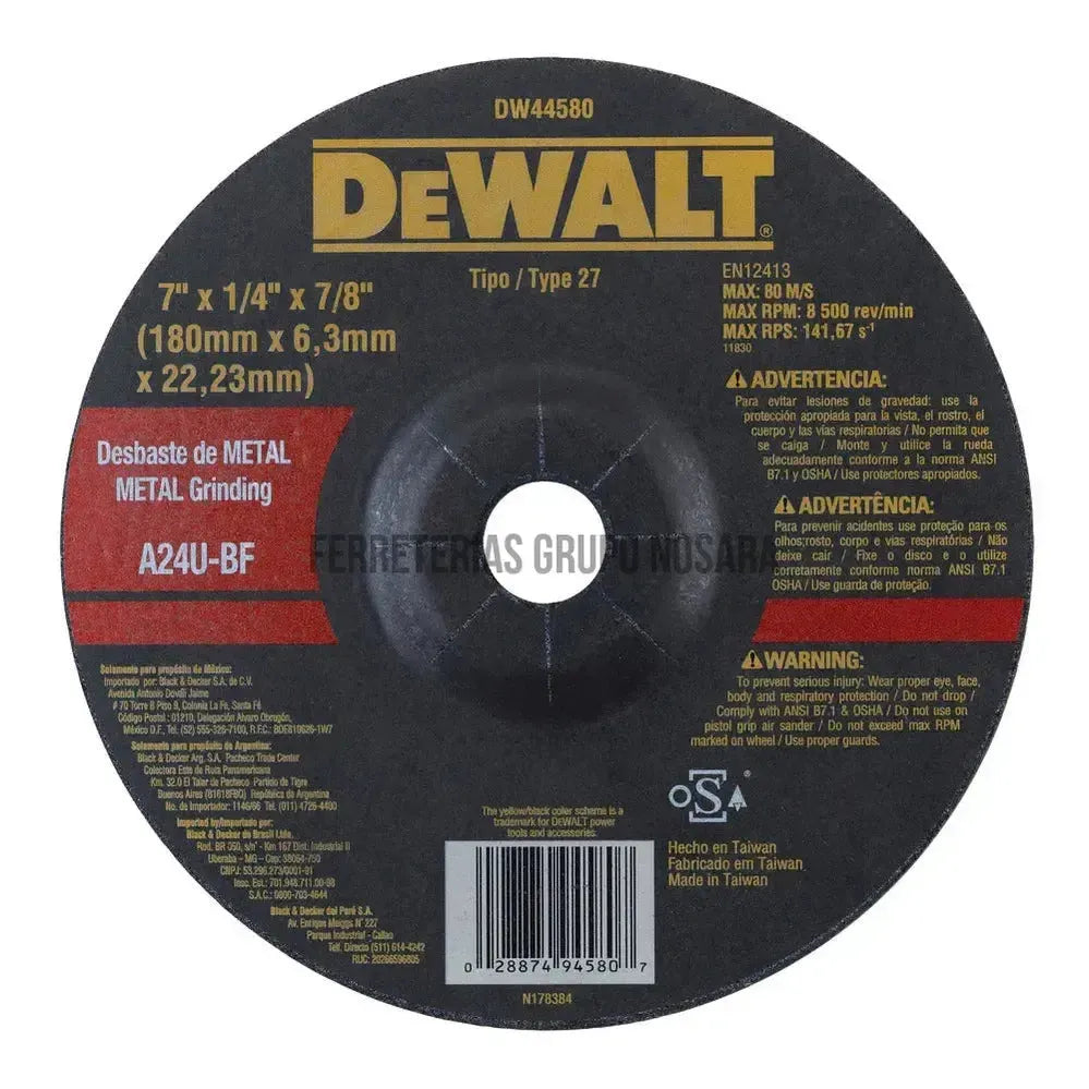 DW DISCO ESMERILAR METAL 7"" DW4714F-CS006912-028874945807